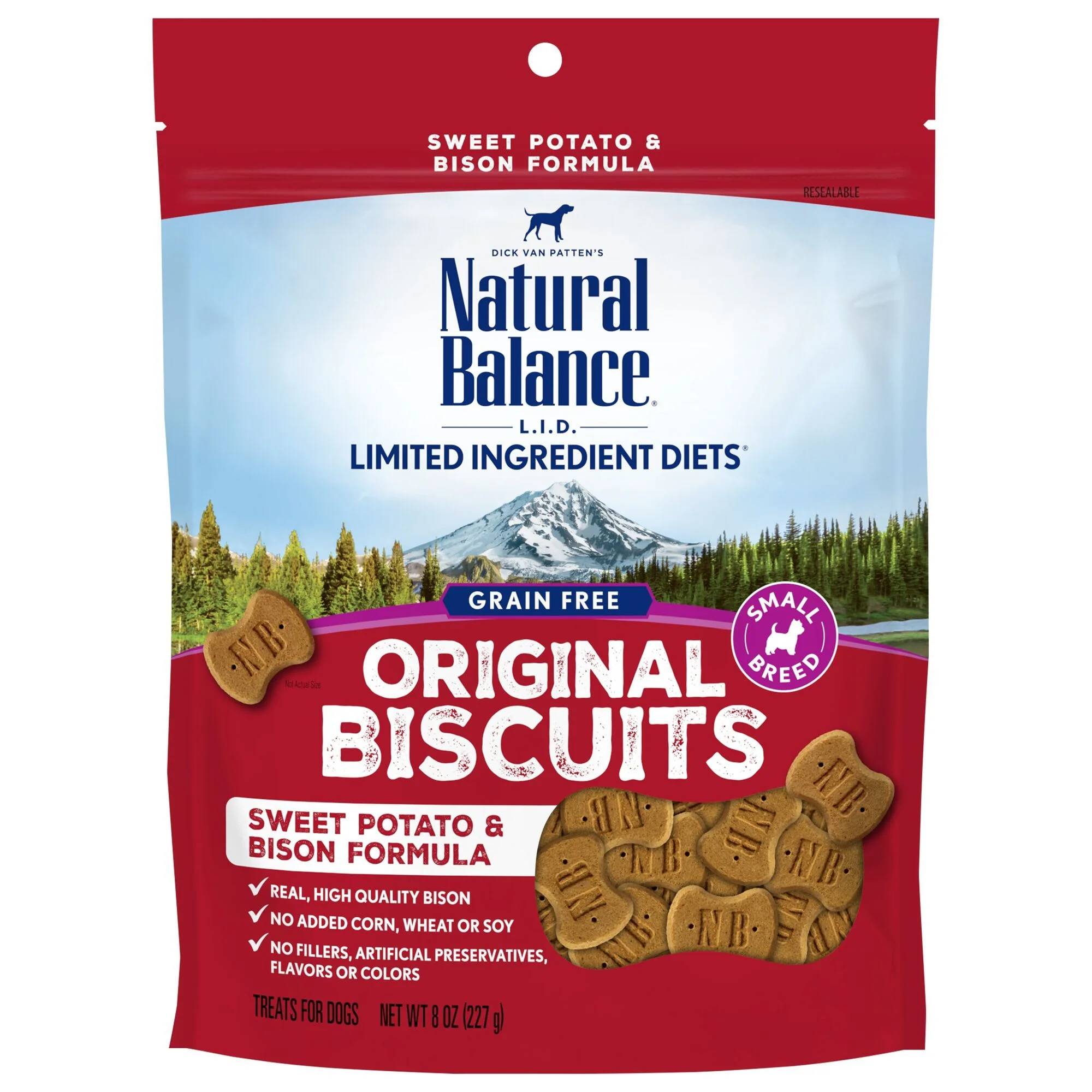 Natural Balance L.I.T. Limited Ingredient Treats Sweet Potato & Bison Formula Small Breed Dry Dog Treats  8-Ounce Bag - Image 1