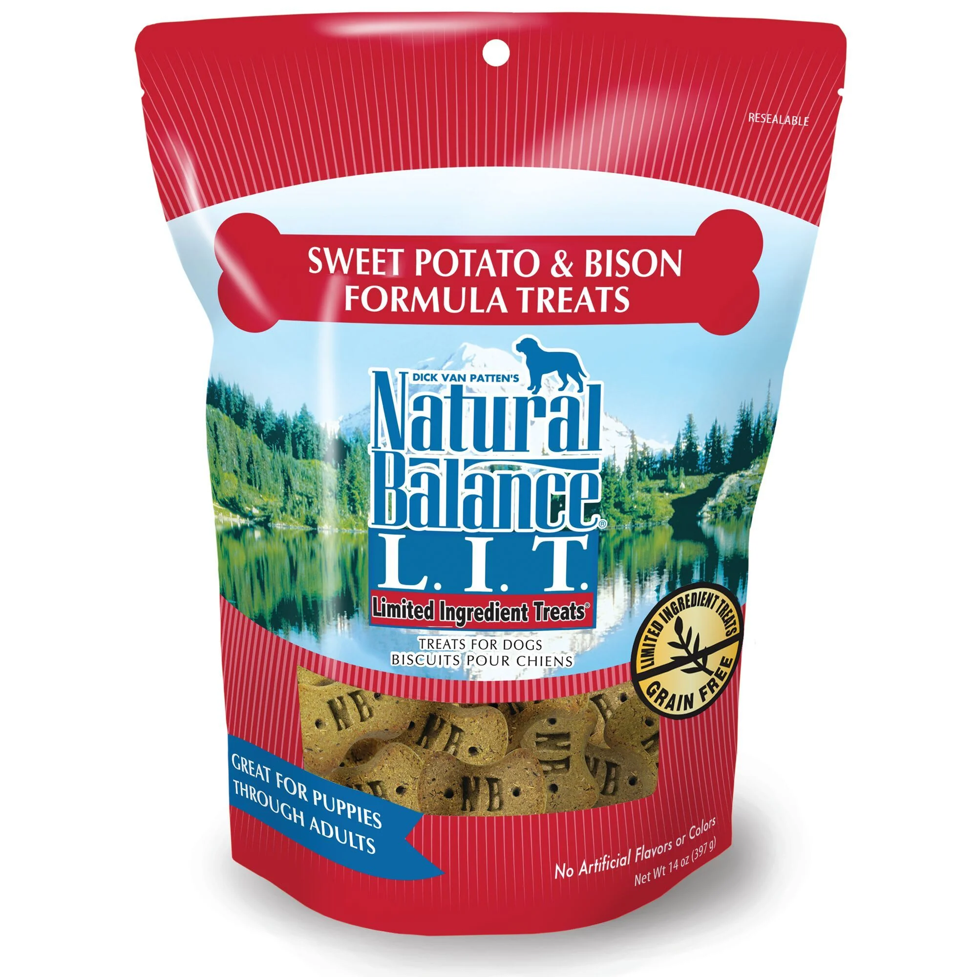 Natural Balance L.I.T. Limited Ingredient Treats Sweet Potato & Bison Formula Dry Dog Treats  14-Ounce - Image 1