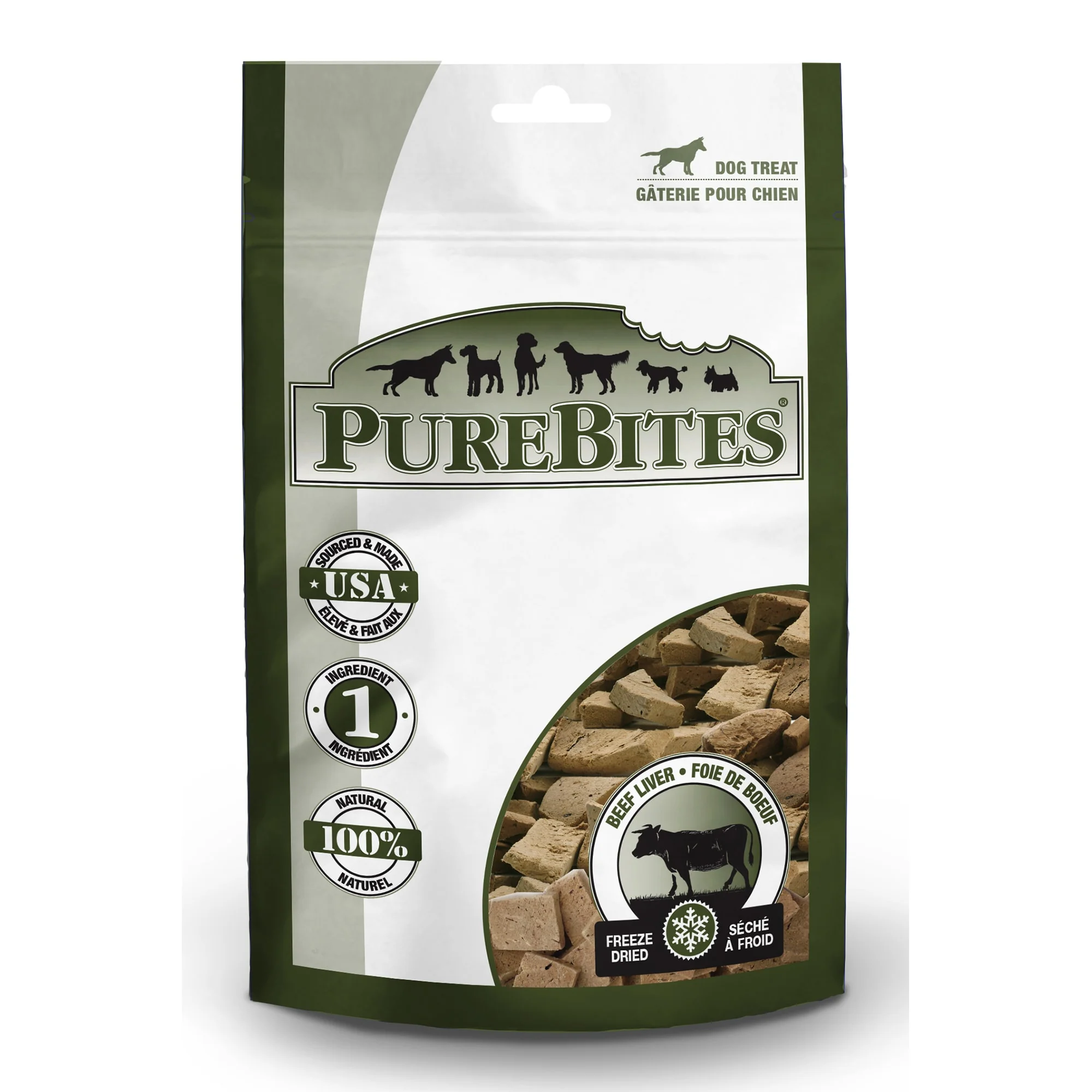 PureBites Freeze Dried Treats for Dogs Beef Liver 16.6oz - Image 1
