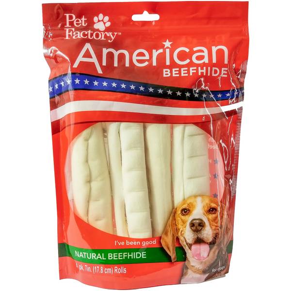 Pet Factory 7-8 American Beefhide Rolls 4-Pack" - Image 1