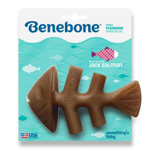 Benebone Small Salmon Fishbone Dog Chew Toy - Image 1