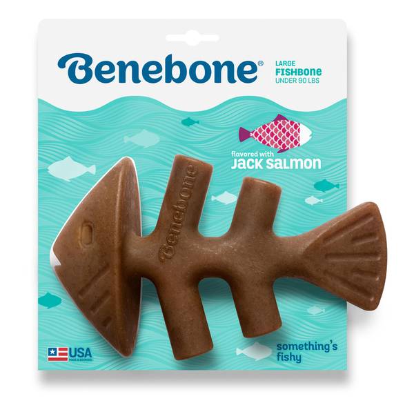 Benebone Large Fishbone Dog Chew Toy - Image 1