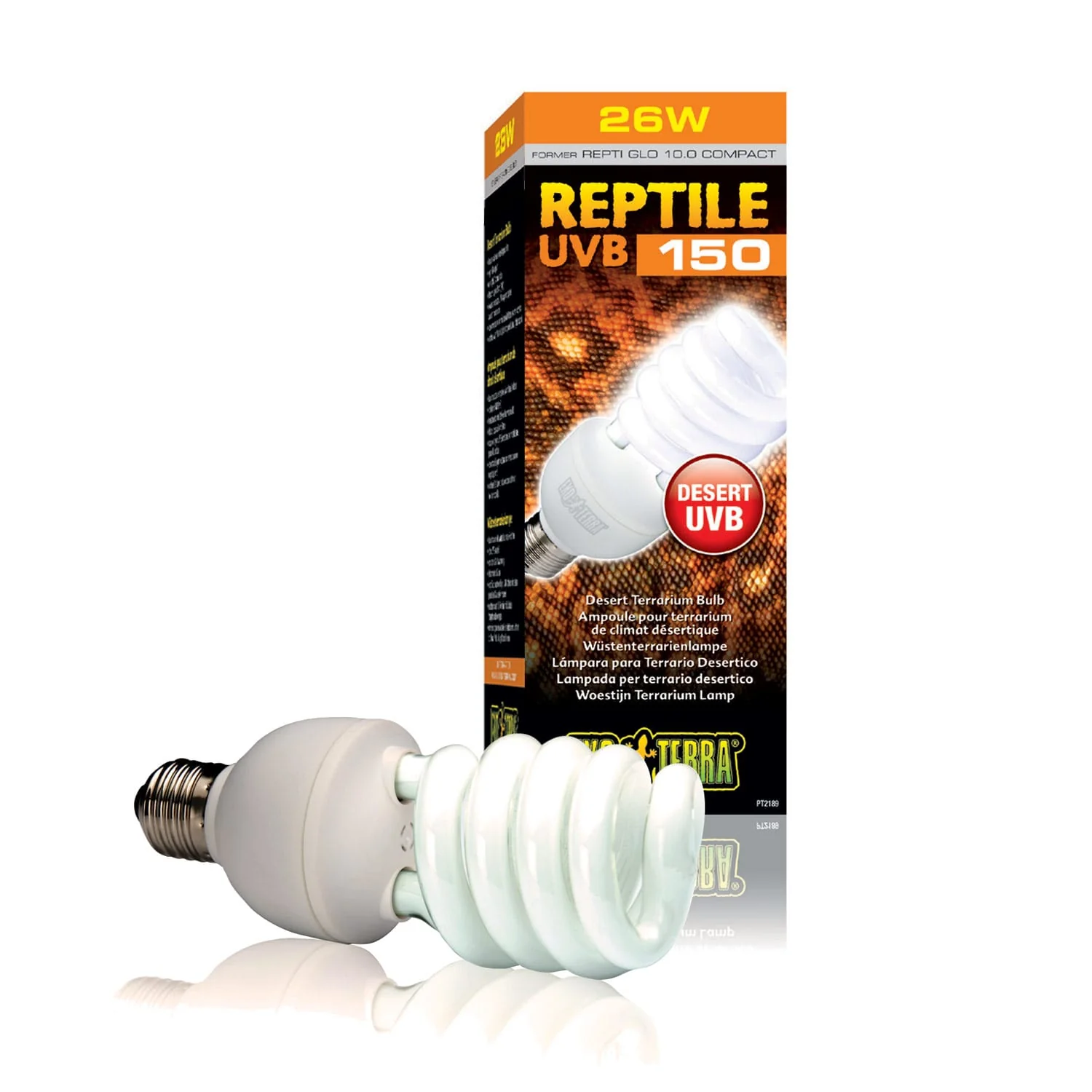 Exo Terra Repti-Glo 10.0 Compact Fluorescent Desert Terrarium Lamp  26-Watt - Image 1