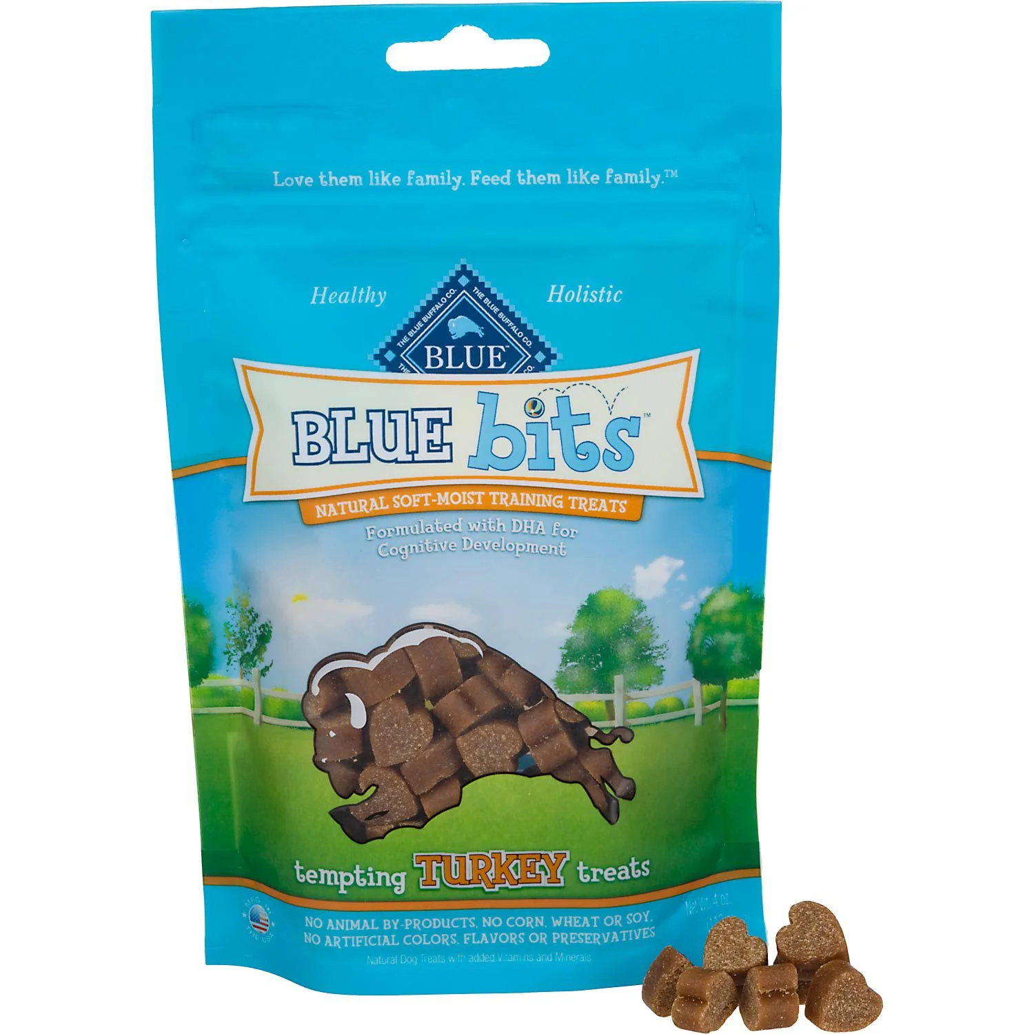 Blue Buffalo Bits Soft-Moist Tempting Turkey Training Dog Treats, 4-oz - Image 1
