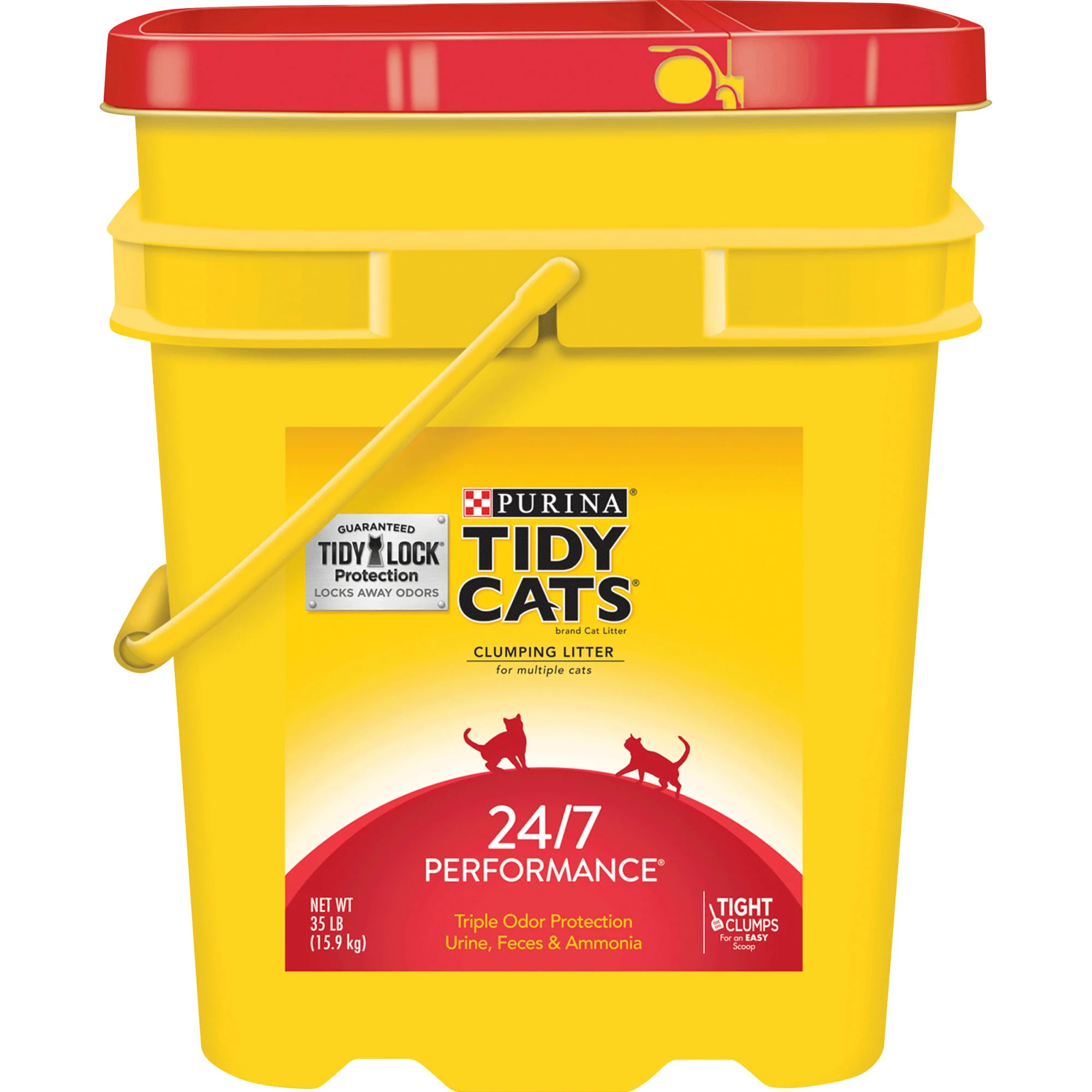 Purina Tidy Cats Clumping Cat Litter  24/7 Performance Multi Cat Litter  35 lb. Pail - Image 1