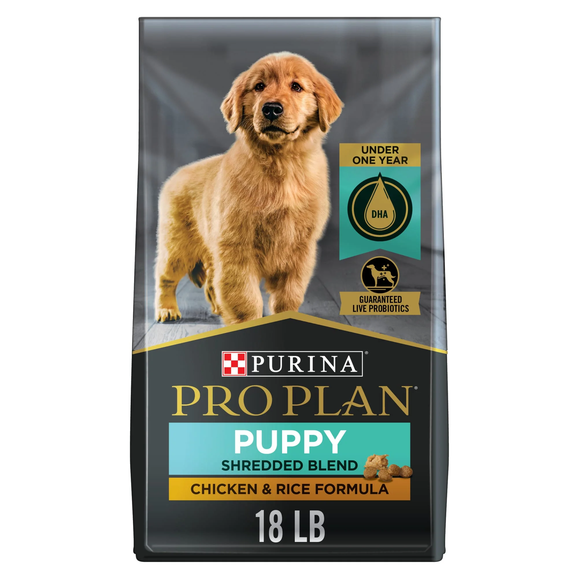 Purina Pro Plan High Protein Puppy Food Shredded Blend Chicken & Rice Formula  18 lb. Bag - Image 1