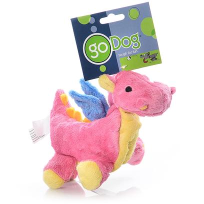 goDog Dragons Durable Plush Squeaker Dog Toy  Small  Periwinkle - Image 1