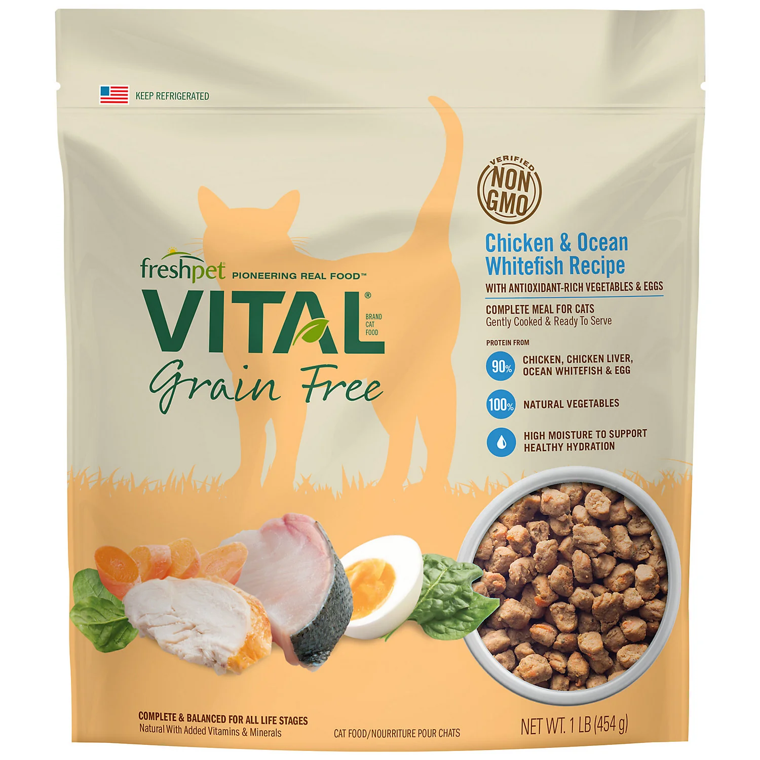Freshpet Vital Grain Free Complete Meals for Cats, 1 Lb - Image 1