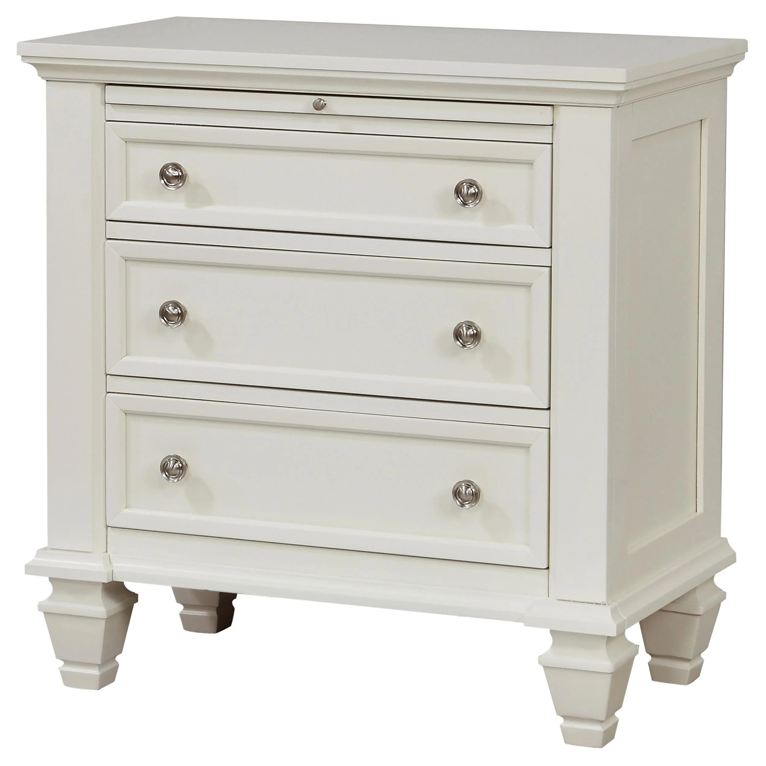 Coaster Furniture Sandy Beach 201302 3-Drawer Nightstand - Cream White - Image 3