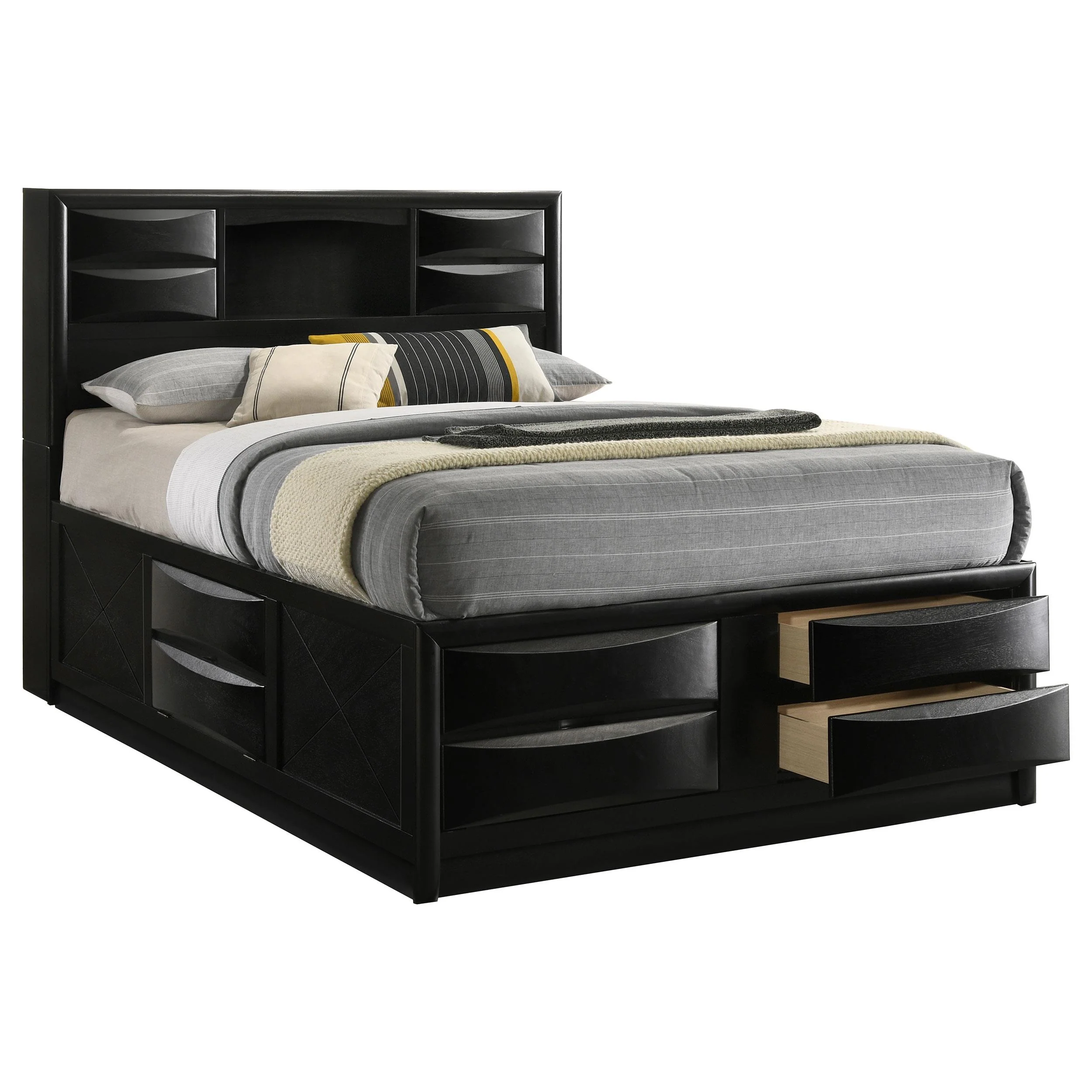 Coaster Furniture Briana 202701Q Wood Queen Storage Bookcase Bed - Black - Image 2