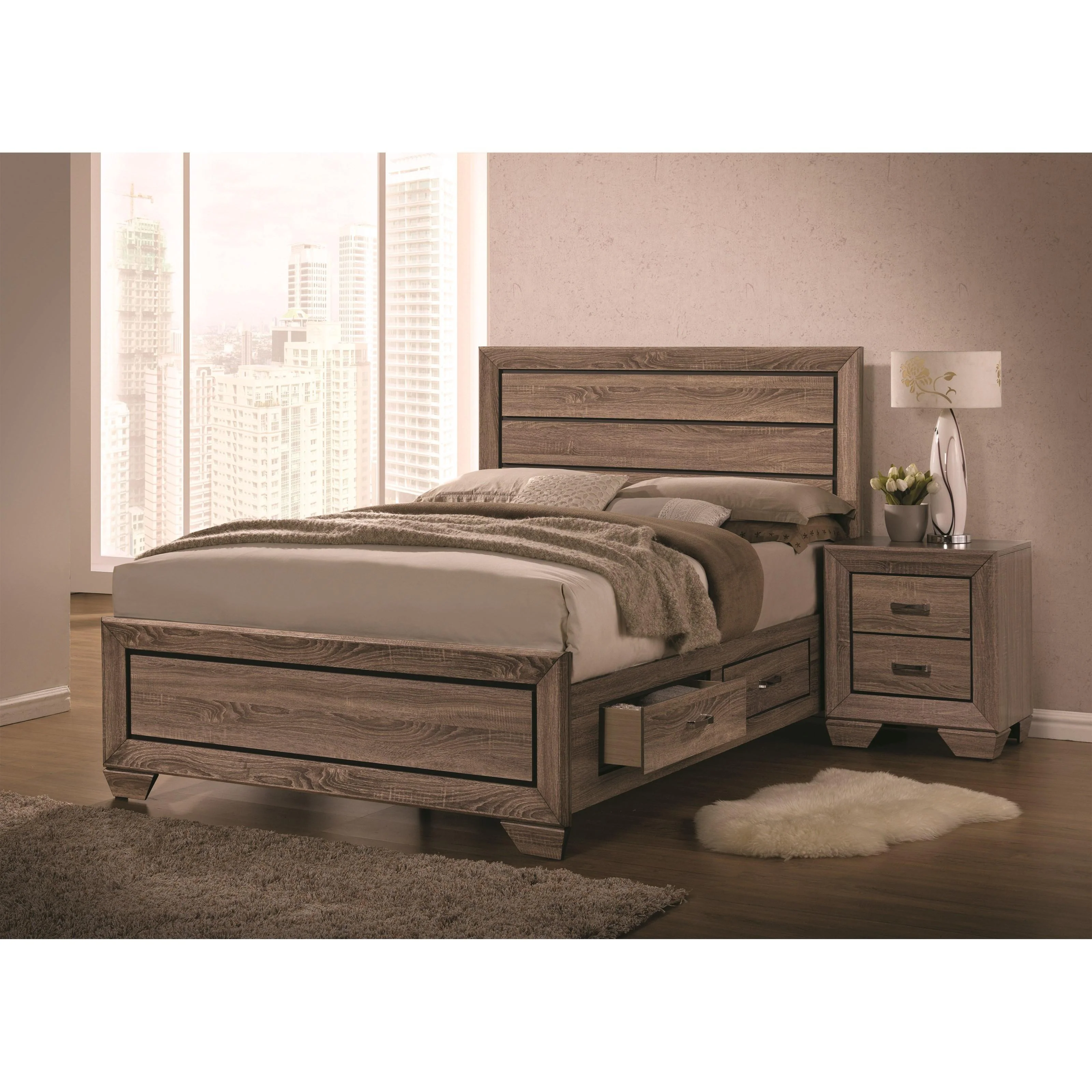 Coaster Furniture Kauffman 204190Q 6 pc Queen Panel Bedroom Set with Storage - Image 1