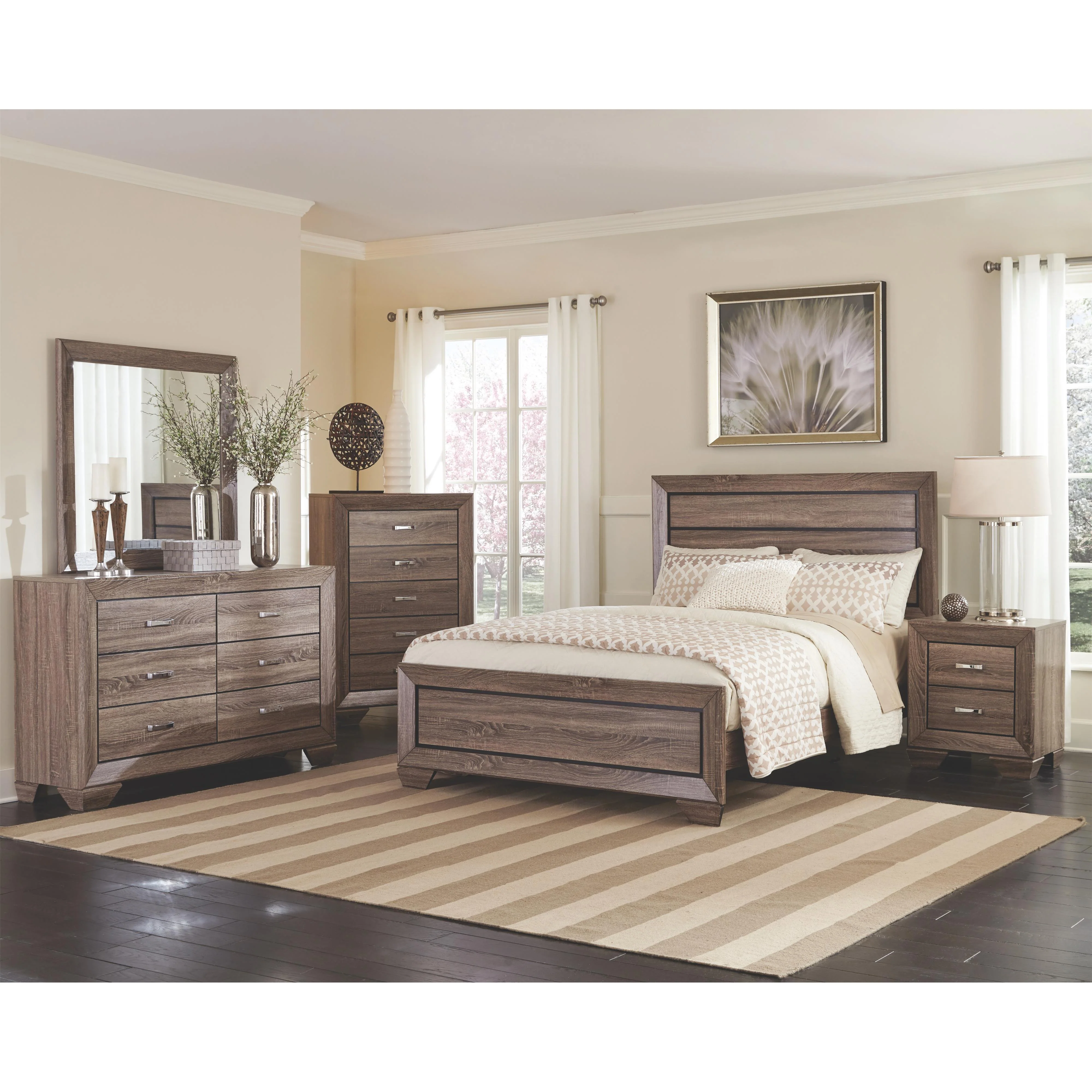 Coaster Furniture Kauffman 204190Q 6 pc Queen Panel Bedroom Set with Storage - Image 2