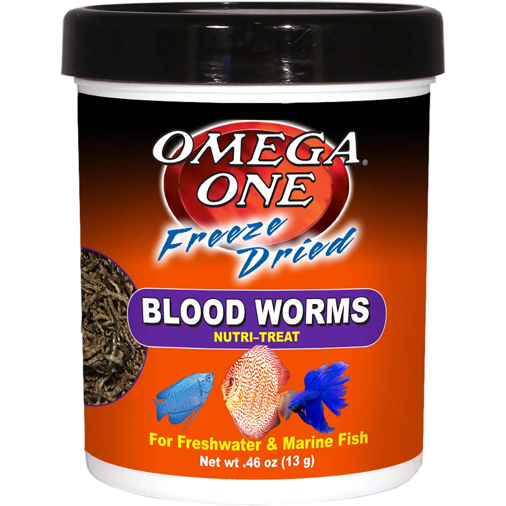 Omega One Freeze-Dried Bloodworms Nutri-Treat - 0.46 oz - Image 1