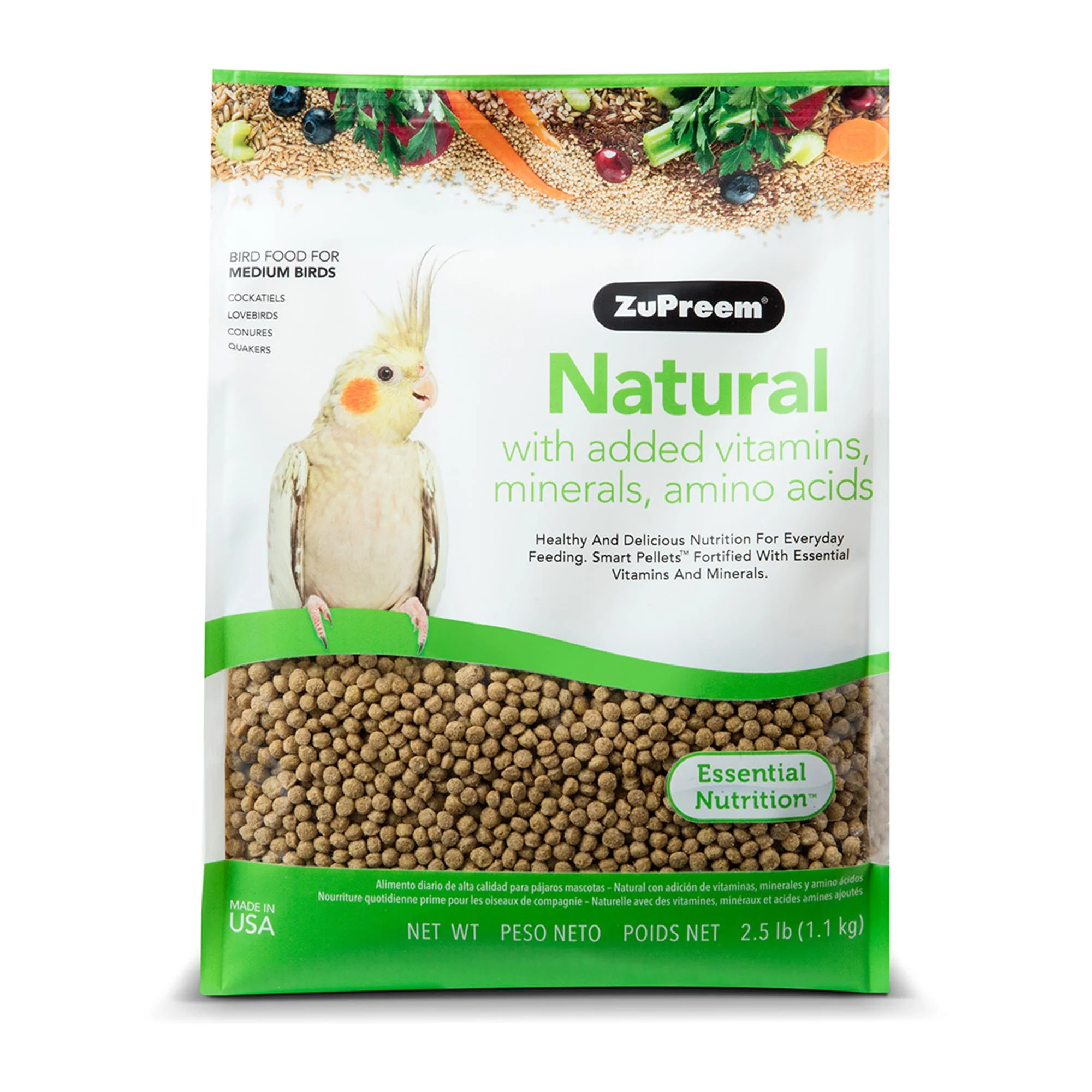 ZuPreem Natural Cockatiel Bird Food 2.5lb - Image 1