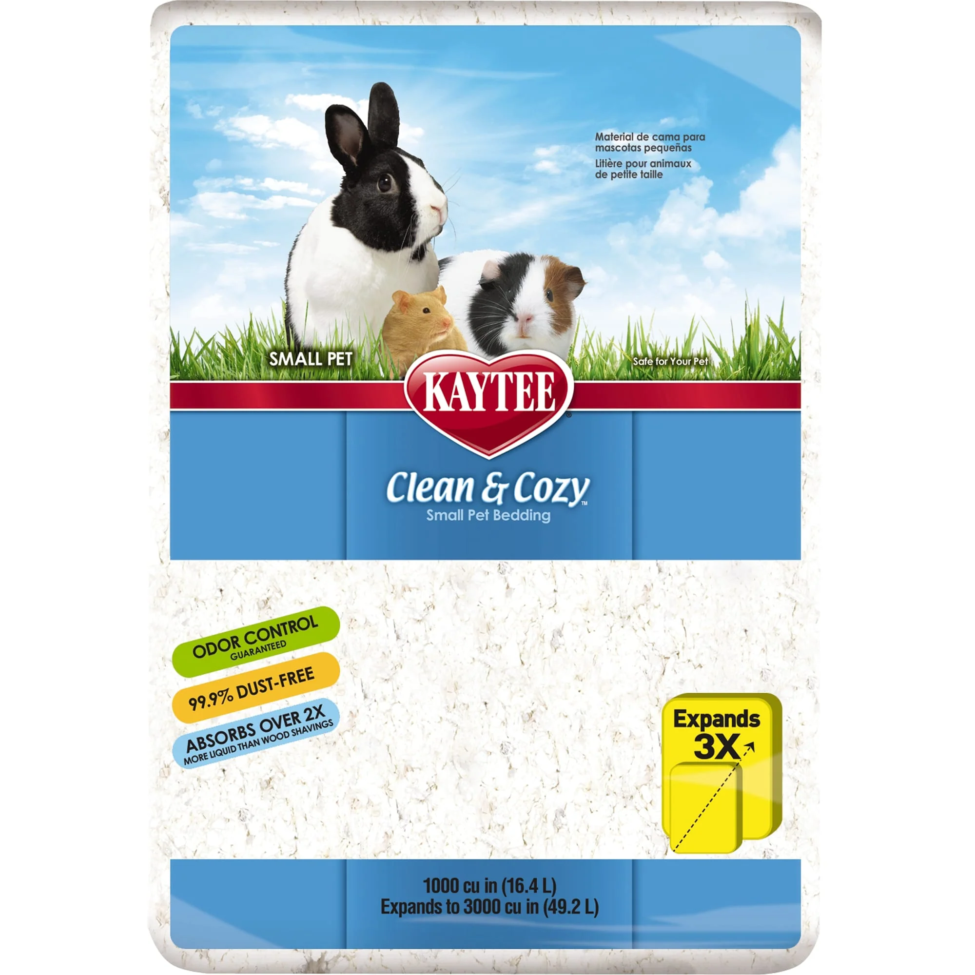 Kaytee Clean & Cozy White Small Animal Pet Bedding 49.2 Liters - Image 1