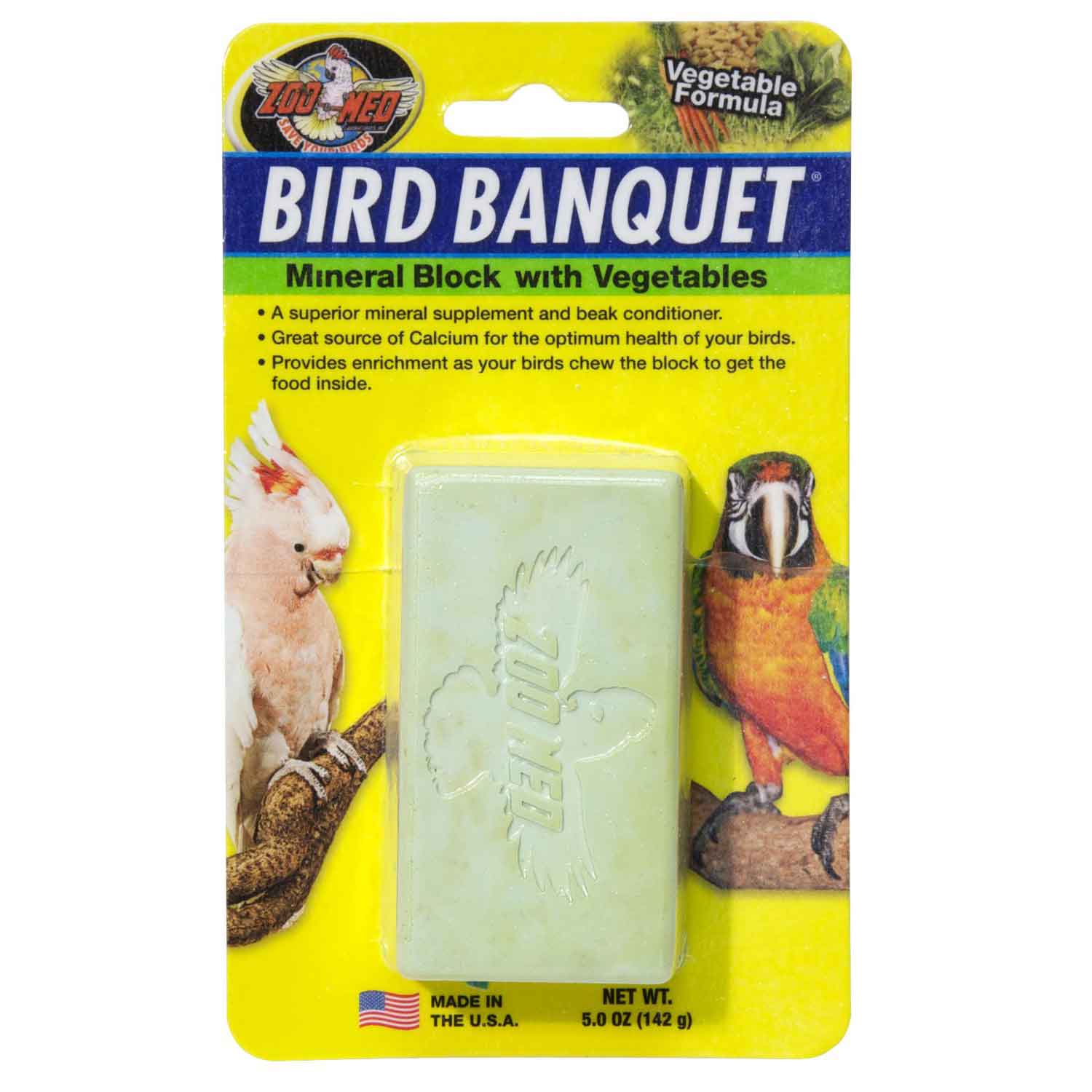 Zoo Med LIoratories BZMBBVS Bird Banquet VegetIle Mineral Block  Small - Image 1