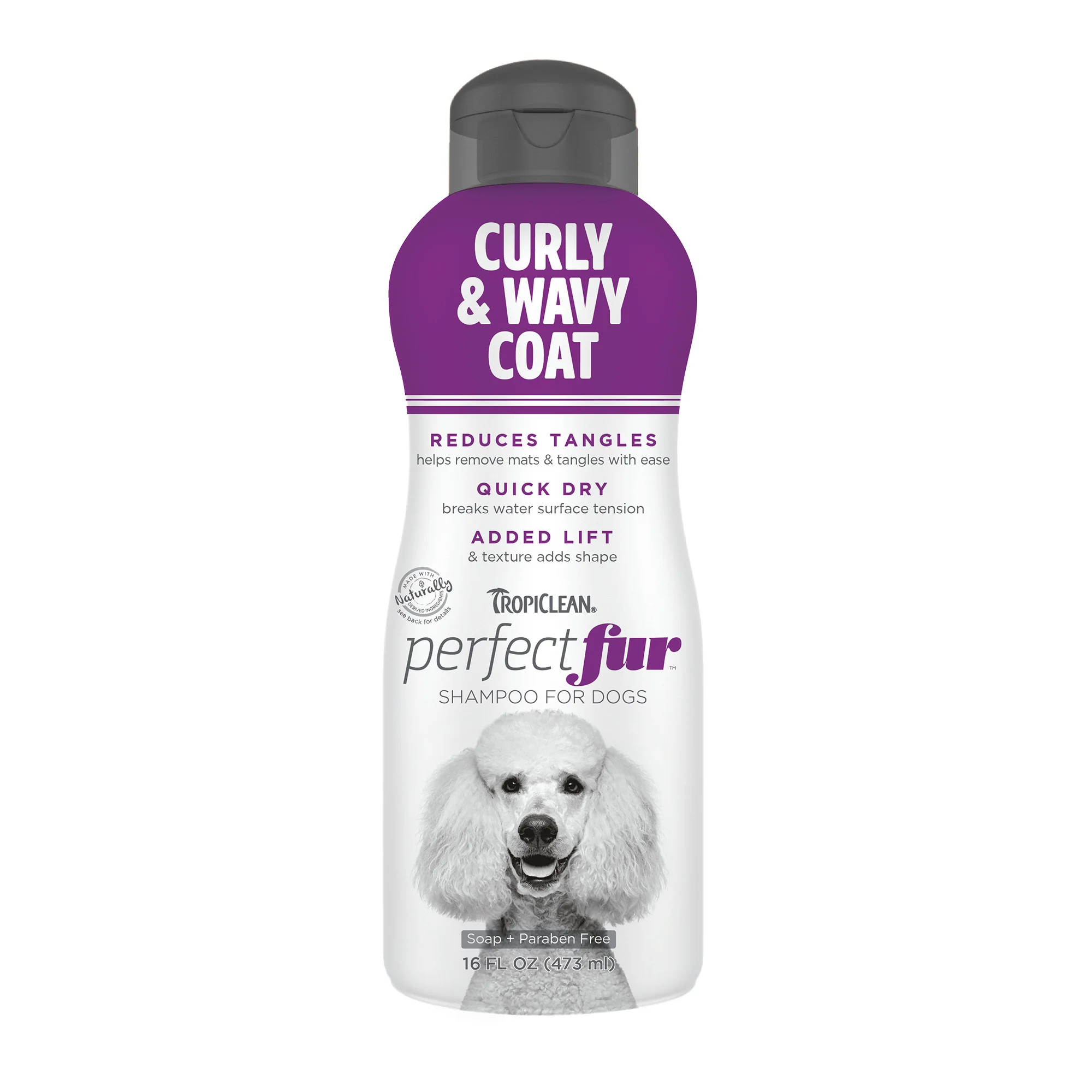 TropiClean PerfectFur Curly & Wavy Coat Shampoo for Dogs, 16oz - Image 1