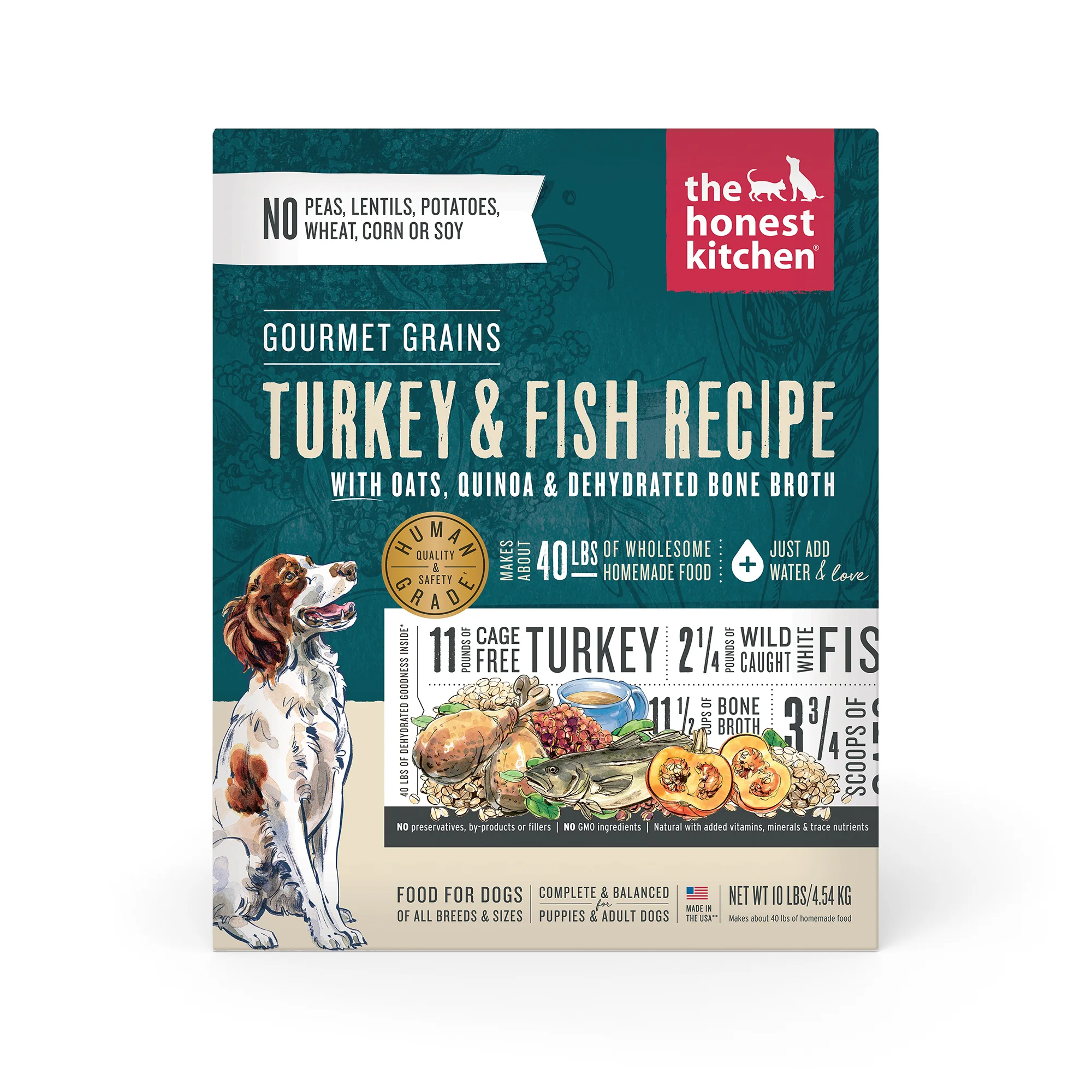 The Honest Kitchen Dehydrated Gourmet Grains Turkey & White Fish Dog Food 10lb - Image 1