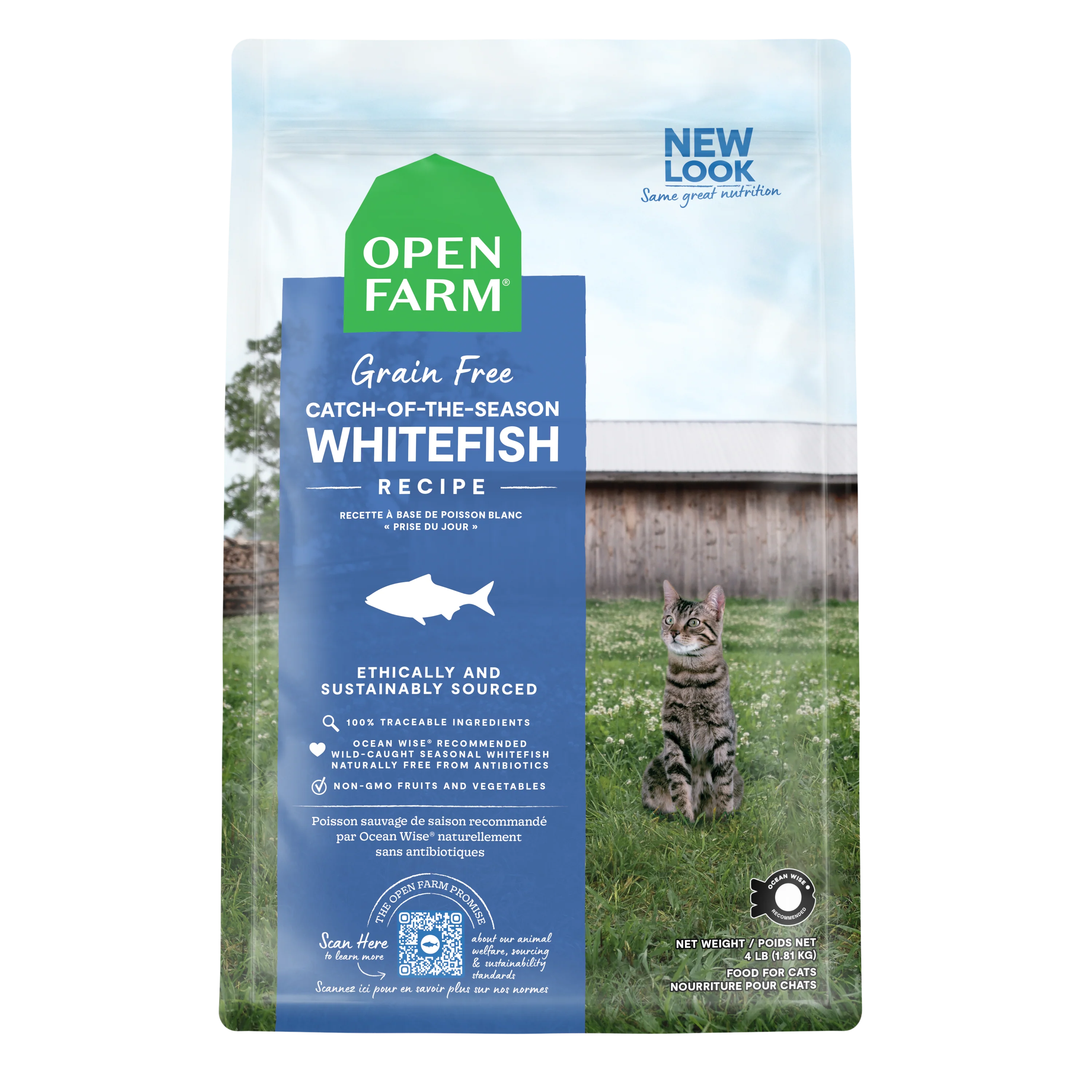 Open Farm Catch Of The Season Whitefish Recipe Grain Free Kibble For Cats 8lb Bag