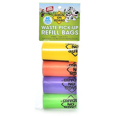 Bags on Board Dog Waste Bag Refills 60ct Rainbow - Image 1
