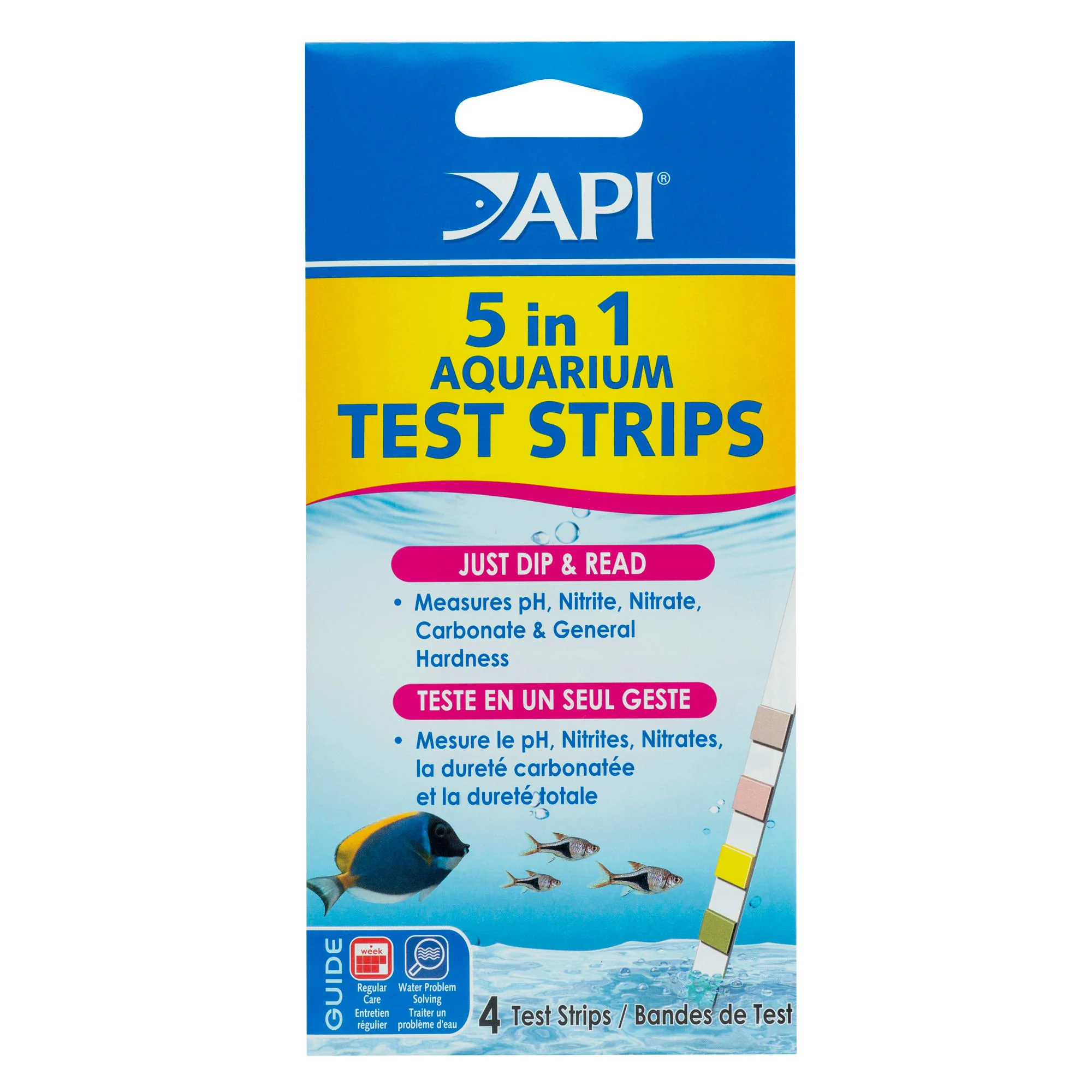 API 5-In-1 Test Strips  Freshwater And Saltwater Aquarium Test Strips  4-Count - Image 1