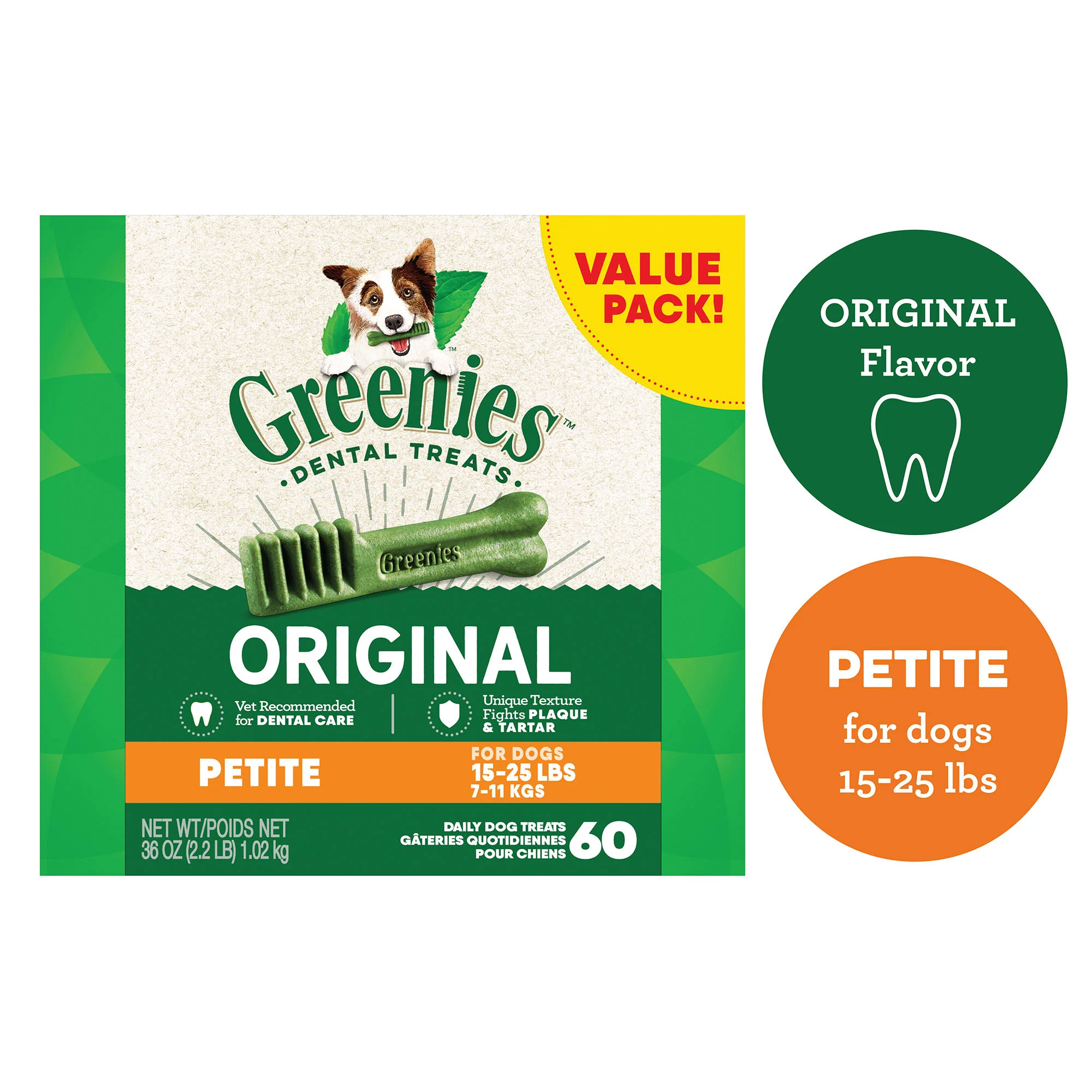 GREENIES Original Petite Natural Dental Dog Treats  36 oz. Pack - Image 1