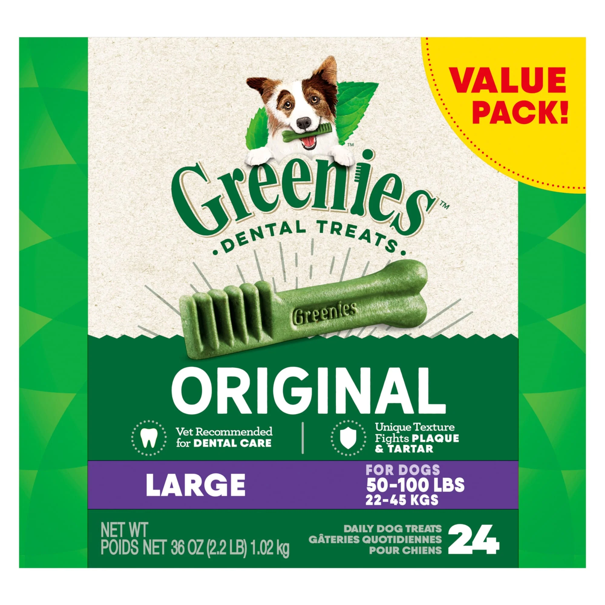 GREENIES Original Large Natural Dental Dog Treats  36 oz. Pack - Image 1