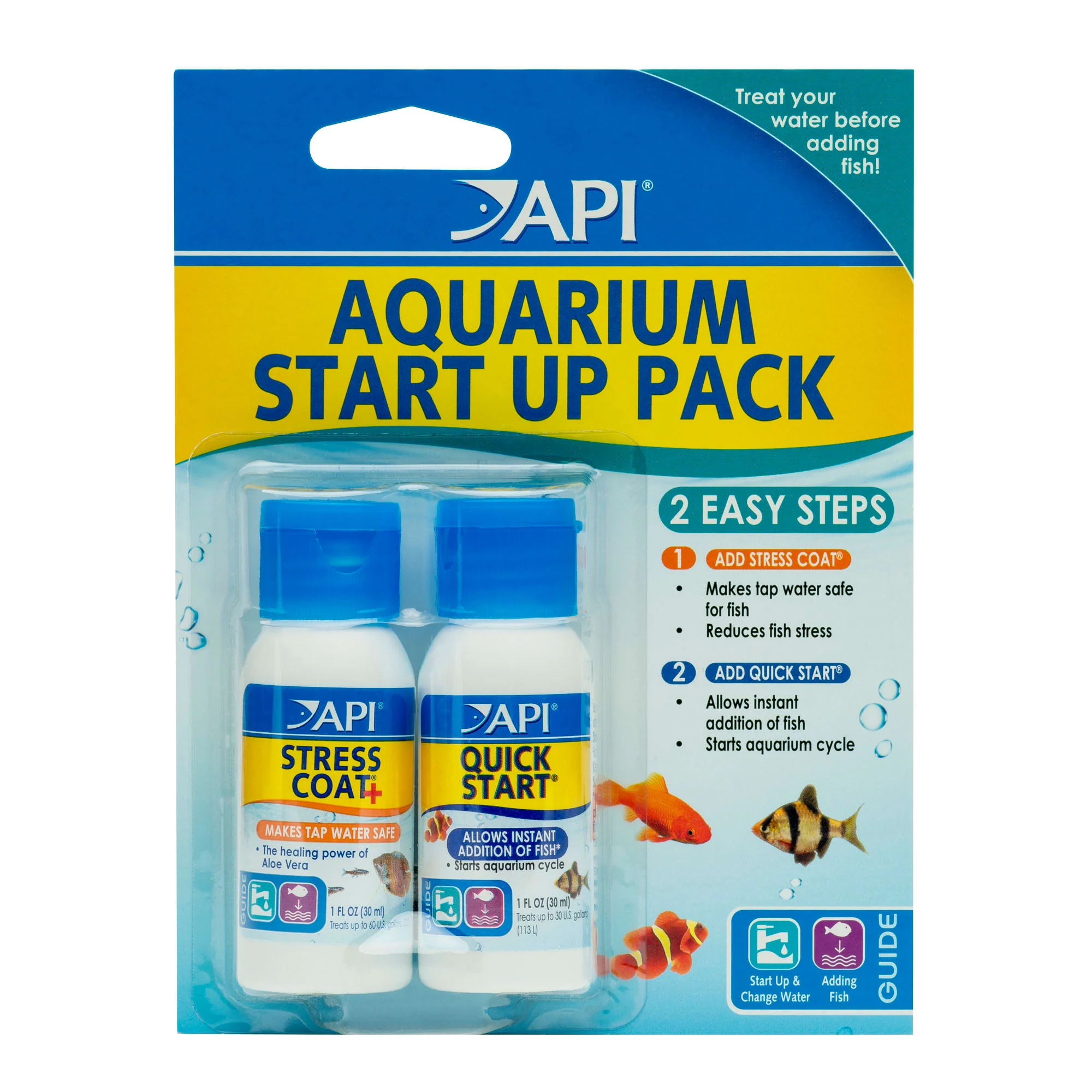API Aquarium Start Up Pack - Stress Coat & Quick Start (1oz bottles) - Image 1