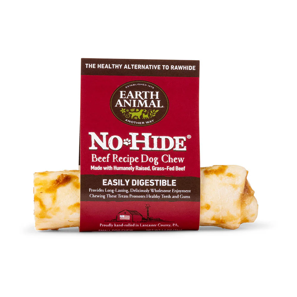 Earth Animal No-Hide Beef Roll Dog Chew Treat 4in - Image 1