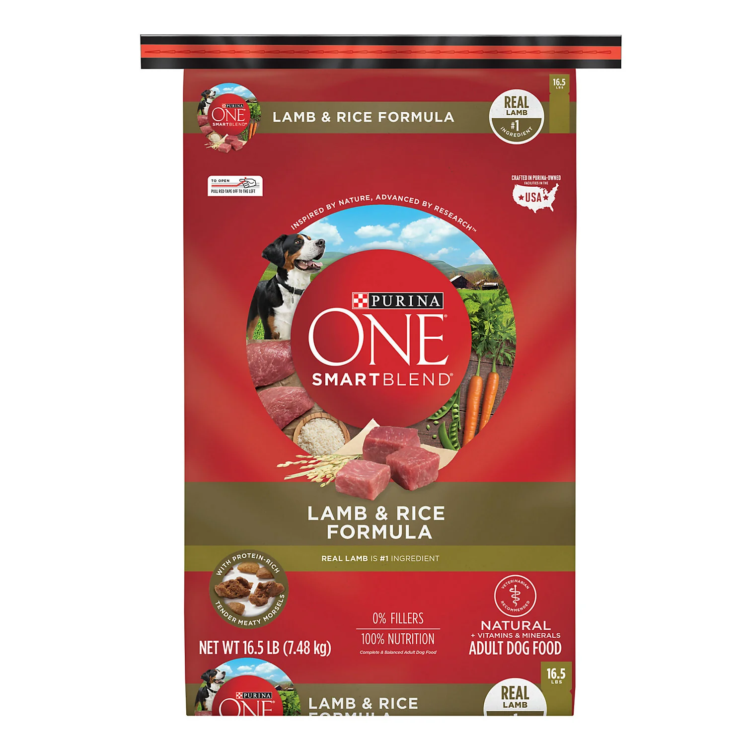 Purina ONE Natural Dry Dog Food  SmartBlend Lamb & Rice Formula  16.5 lb. Bag - Image 1