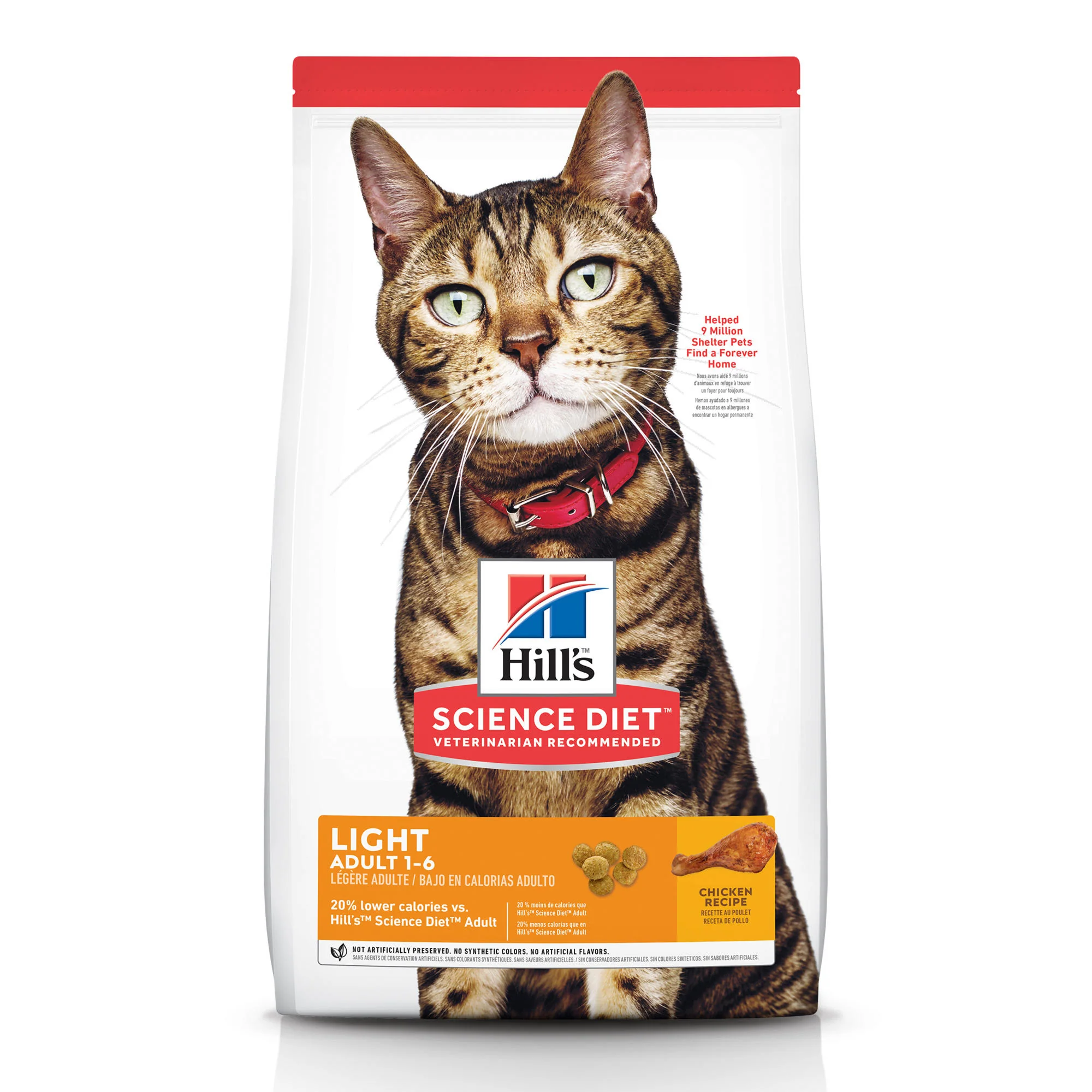 Hill s Pet Nutrition Chicken Flavor Dry Cat Food for Adult  7 lb. Bag - Image 1