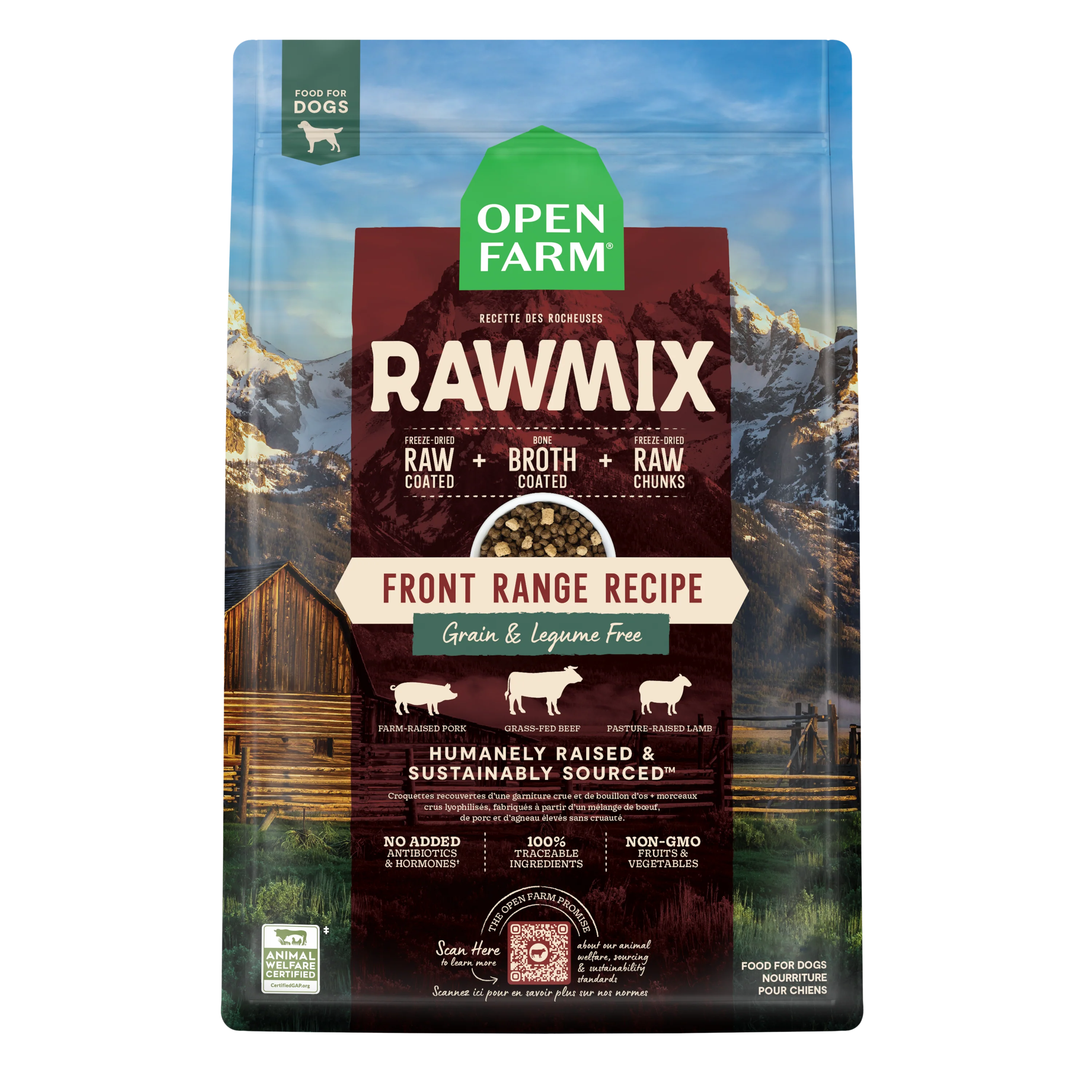 Open Farm Rawmix Front Range Grain Free Kibble For Dogs 20lb Bag
