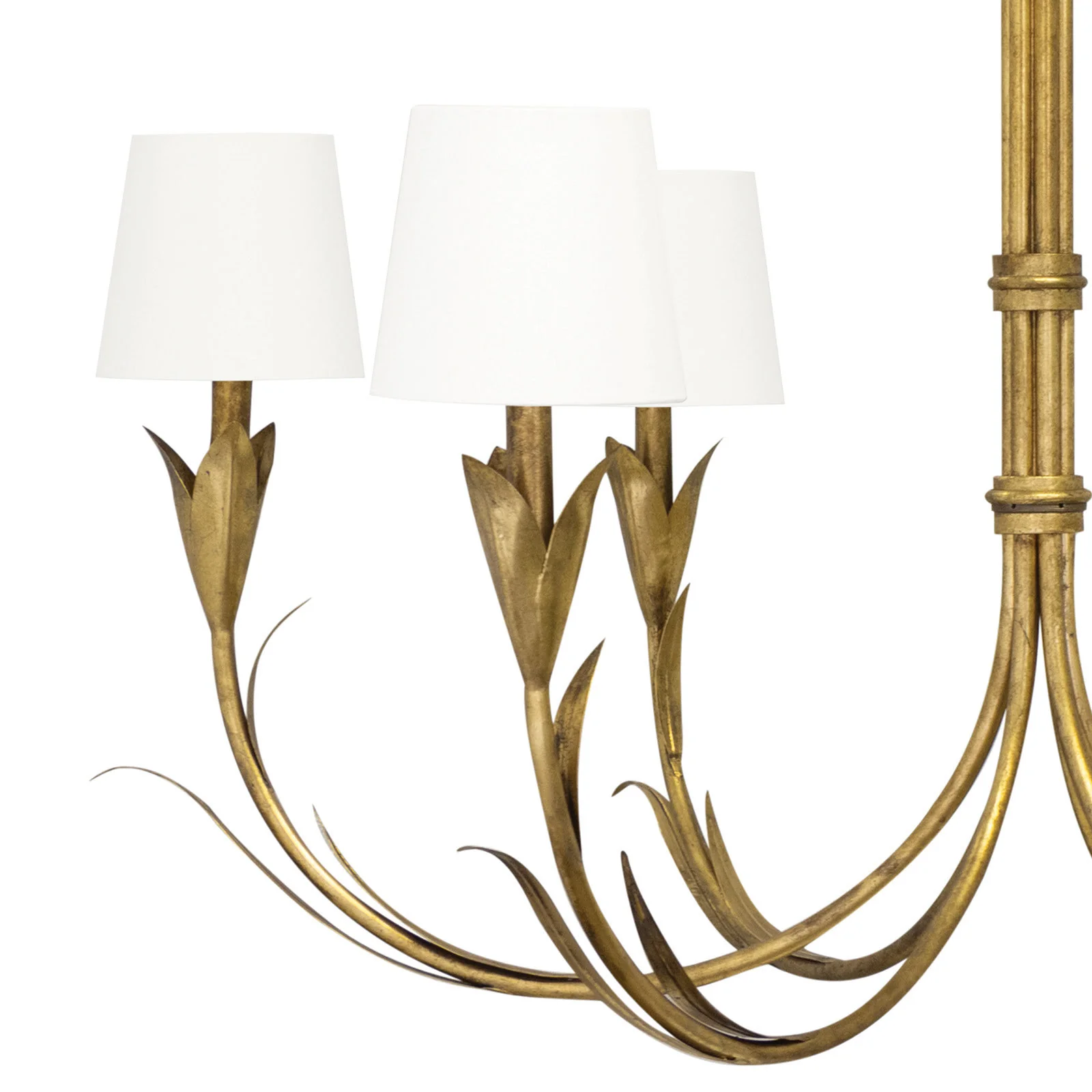 River Reed Chandelier, Antique Gold Leaf - Image 3