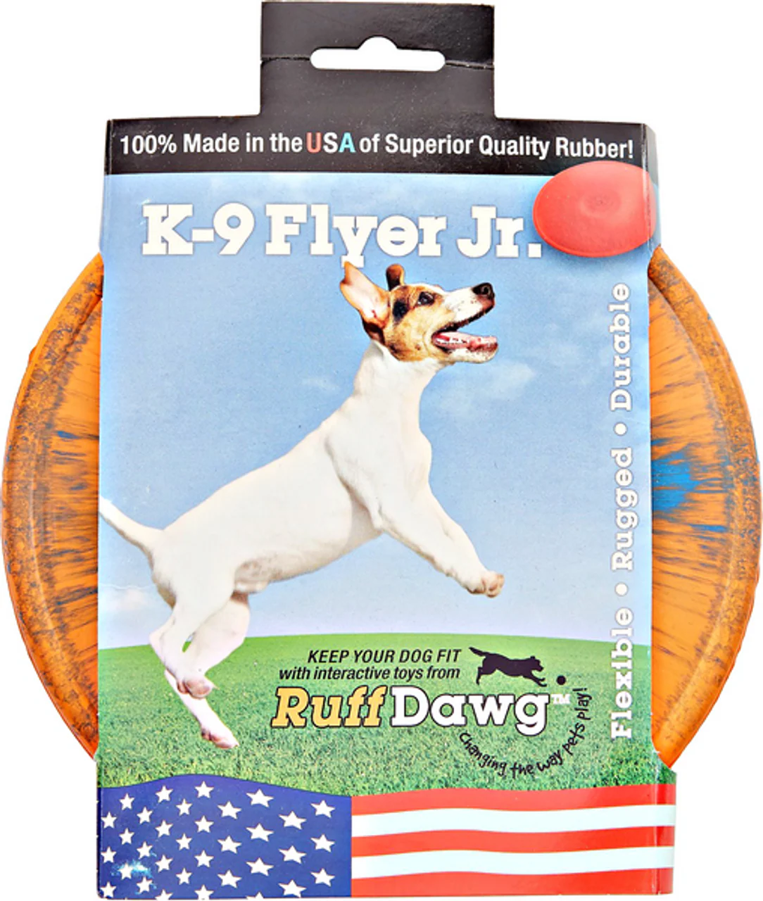 Ruff Dawg K9 Jr Flyer Rubber Indestructible Retrieving Dog Toy Assorted - Image 1