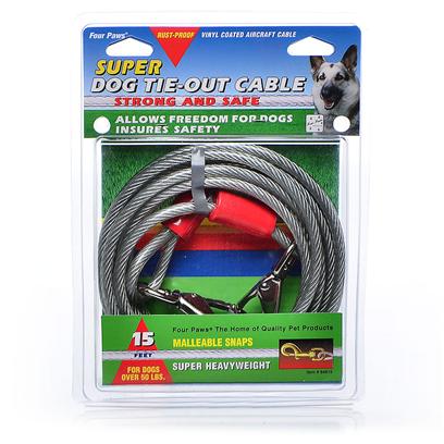 Four Paws Heavy Weight Tie Out Cable Silver 20 Feet - Image 1