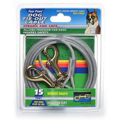 Four Paws Heavy Weight Tie Out Cable Silver 15 Feet - Image 1