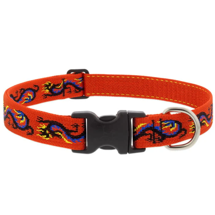 Lupine Pet Dog 1 In Wide 12-20 In Adjustable Collar Microbatch Lucky Dragon - Image 1