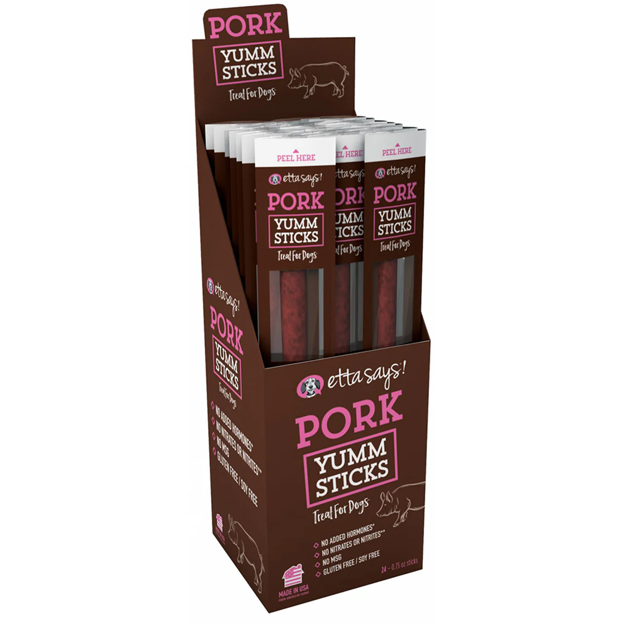 Etta Says! Yumm Stick Pork Dog Treat Single - Image 1