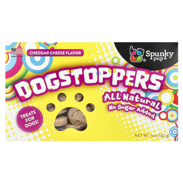 Spunky Pup, Dogstoppers, Treats For Dogs, Cheddar Cheese, 5 oz - Image 1