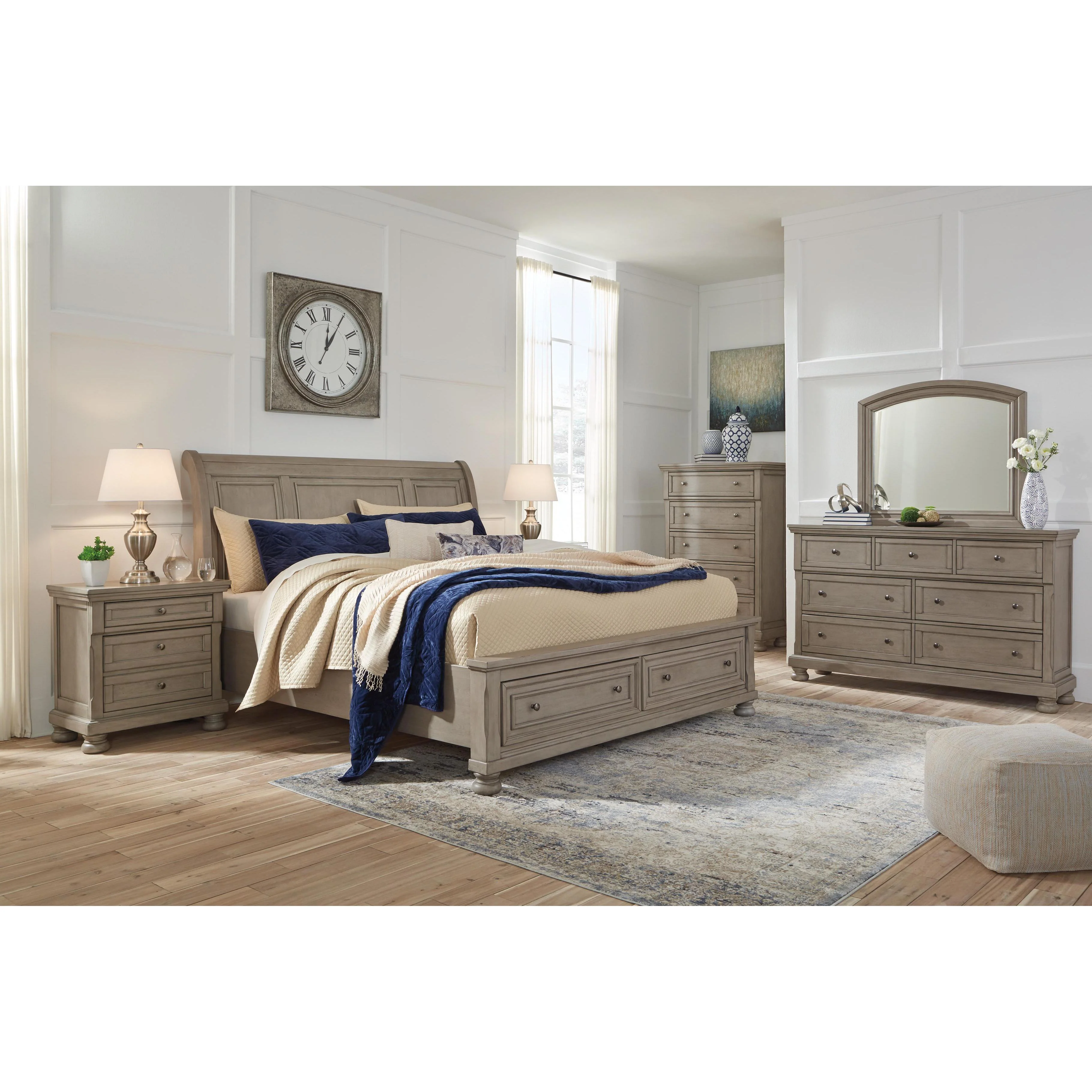 Signature Design by Ashley Lettner B733 6 pc Queen Sleigh Storage Bedroom Set - Image 1