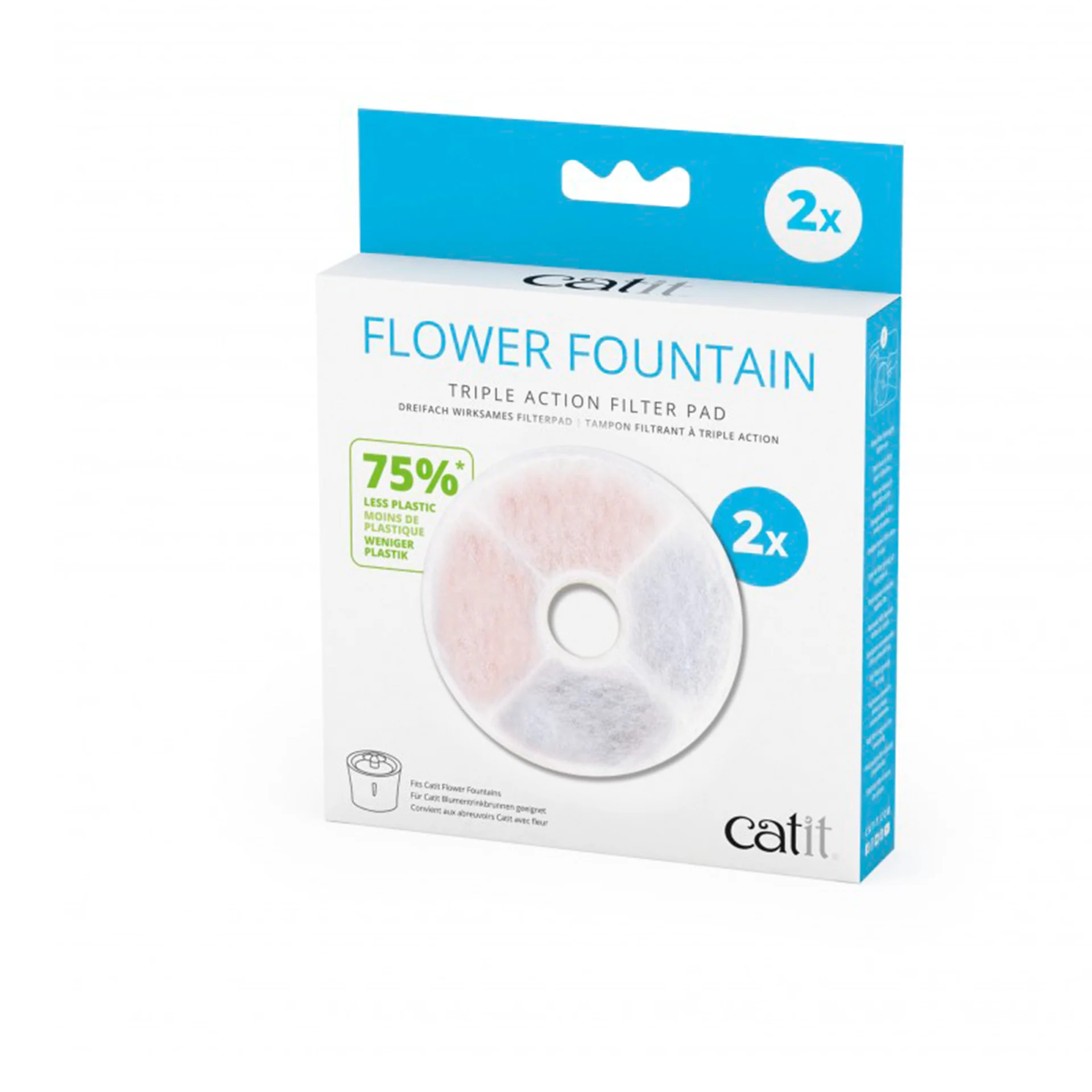 Hagen Catit Fountain Frameless Triple Action Filter Cartridge 2pk - Image 1