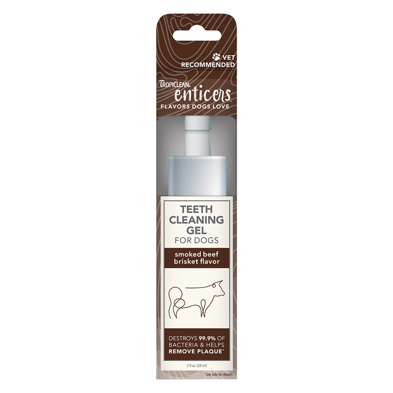 TropiClean Enticers Teeth Cleaning Gel for Dogs - Smoked Beef Brisket Flavor, 2oz - Image 1