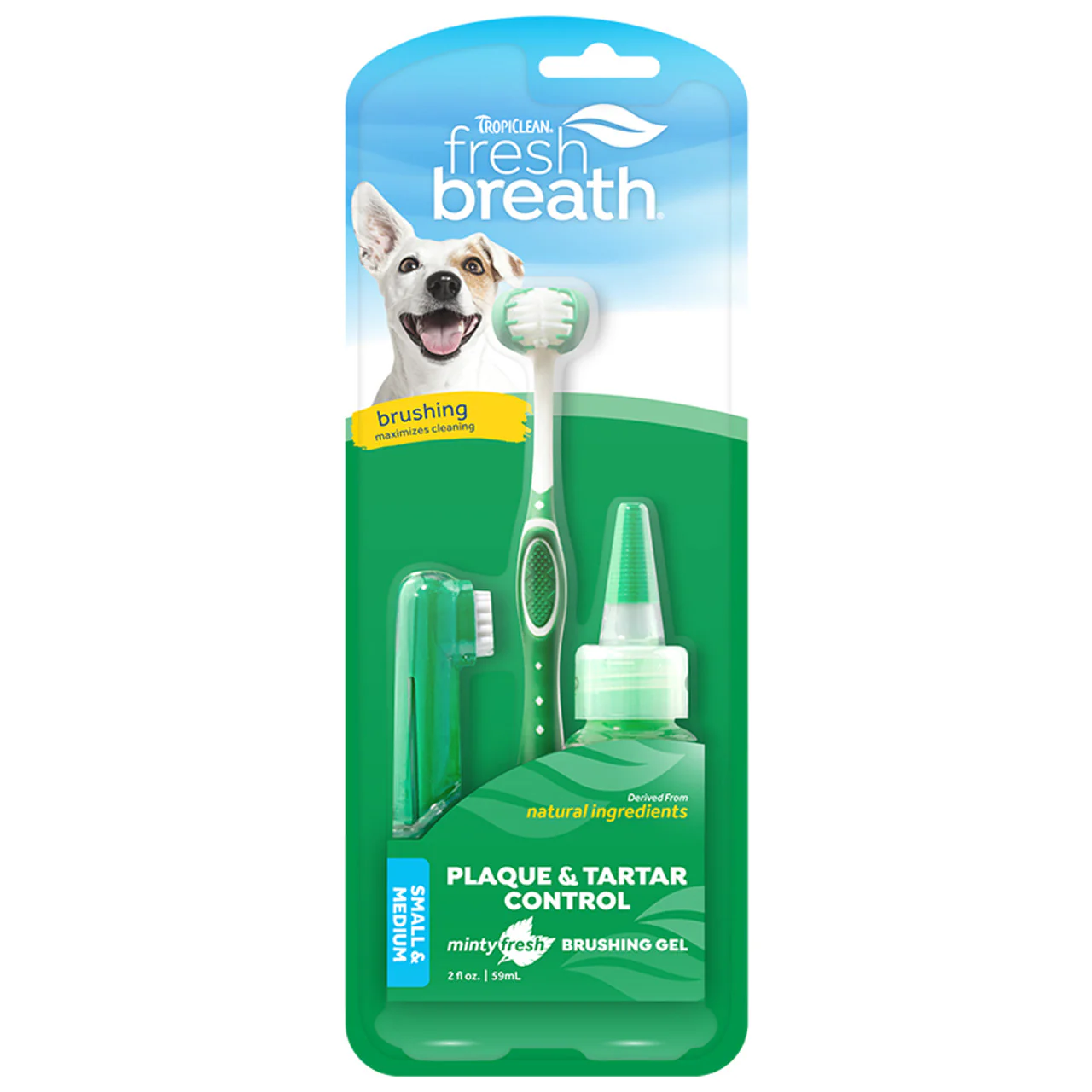 TropiClean Fresh Breath Oral Care Kit for Small & Medium Dogs - Image 1