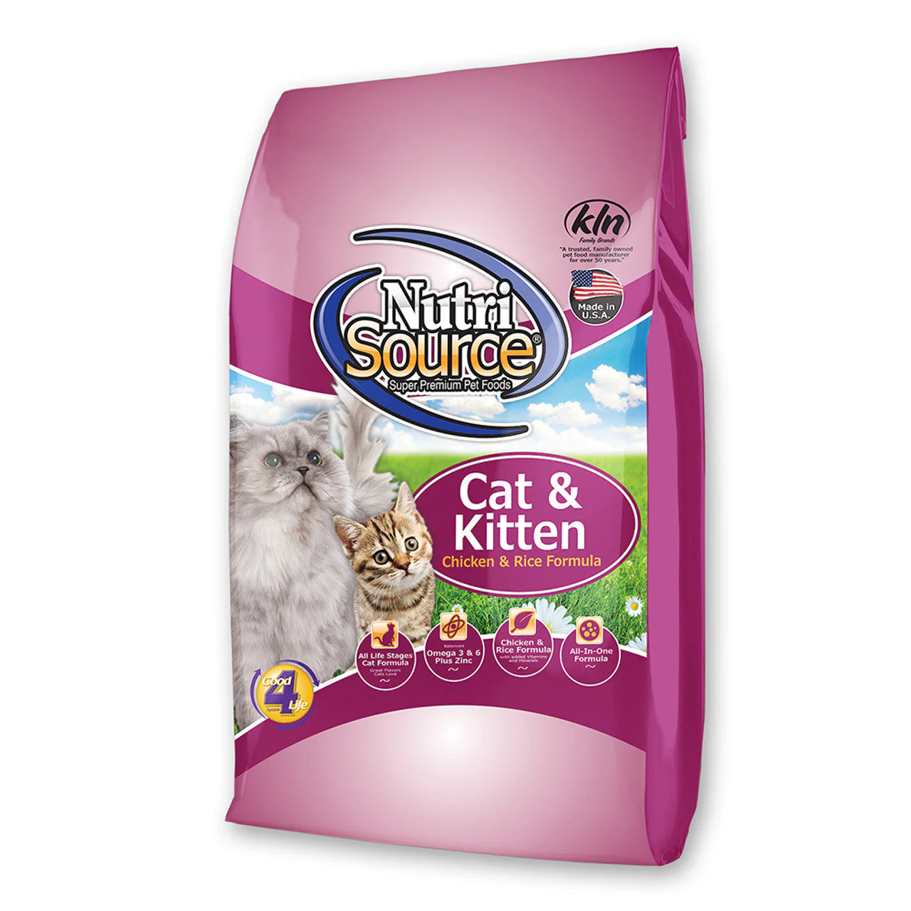 NutriSource Cat & Kitten Chicken and Rice Dry Cat Food 4lb - Image 1