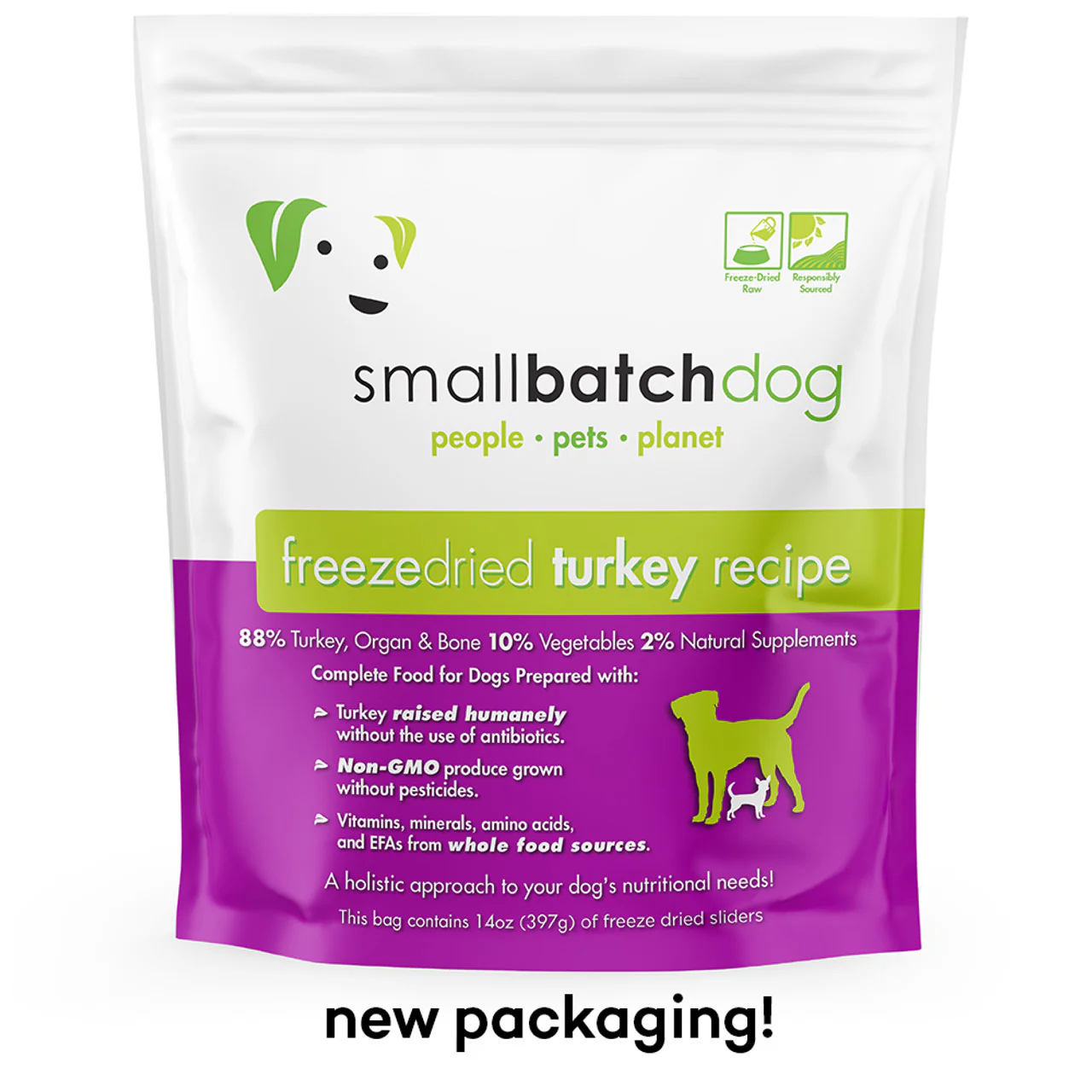 Smallbatch Turkey Recipe Sliders Freeze-Dried Dog Food 14oz - Image 1