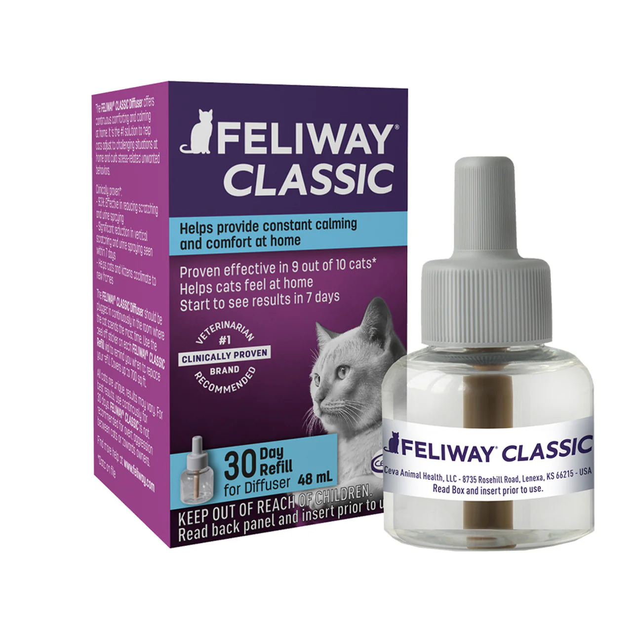 Feliway Cat Classic Calming Pheromone 30 Day Diffuser Refill - Image 1