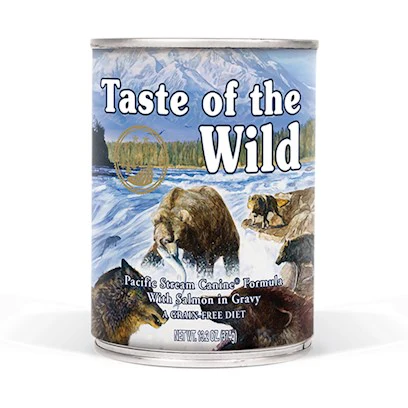 Taste of the Wild Pacific Stream Grain-Free Wet Canned Dog Food with Smoked Salmon 13.2oz - Image 1