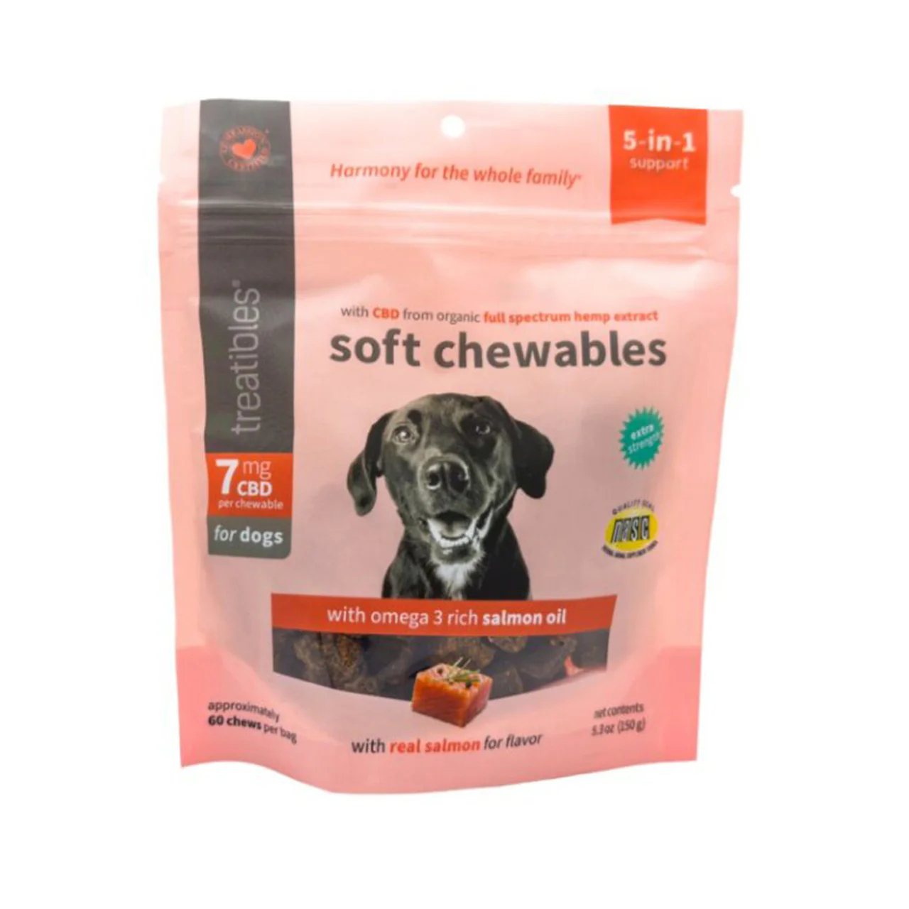 Treatibles Extra Strength Soft Dog Chews with Salmon Oil 7mg - Image 1