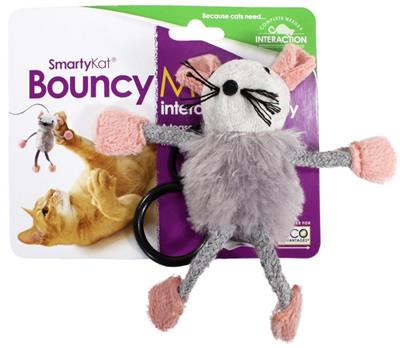 SmartyKat Bouncy Mouse Bungee Cat Toy Assorted 1ea - Image 1