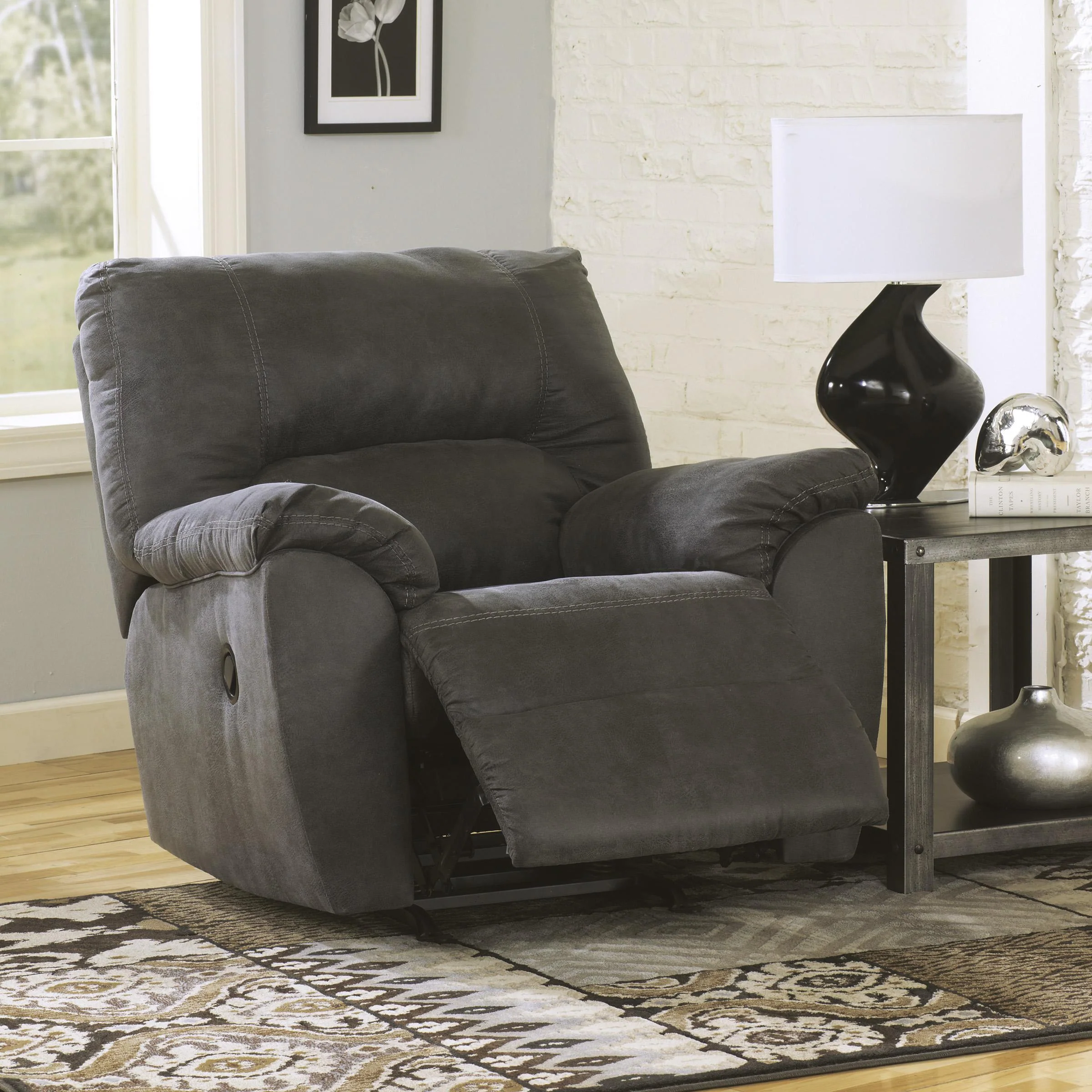 Signature Design by Ashley Tambo Rocker Leather Look Recliner 2780125 - Image 2